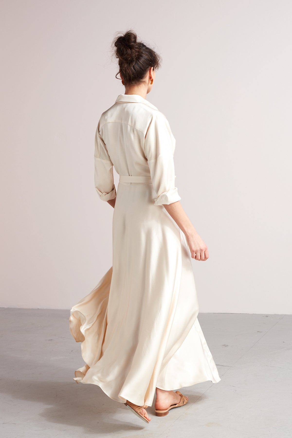 BLANCA maxi shirt dress in light cream