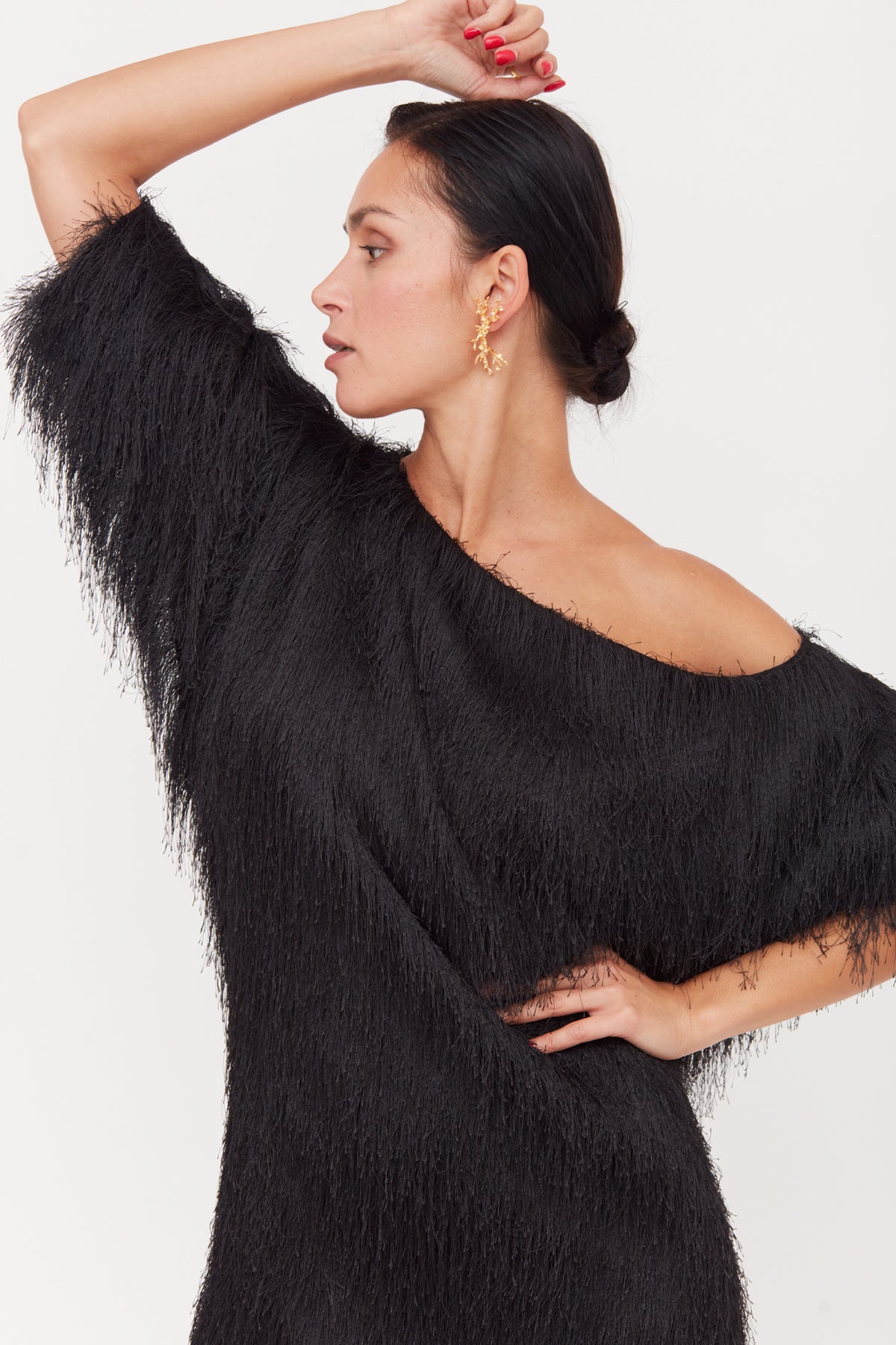 black tassel dress Mini TALISA Size/Width:13-D Leopard Black Mini Dress: For cooler evenings 2024 last 350 days created