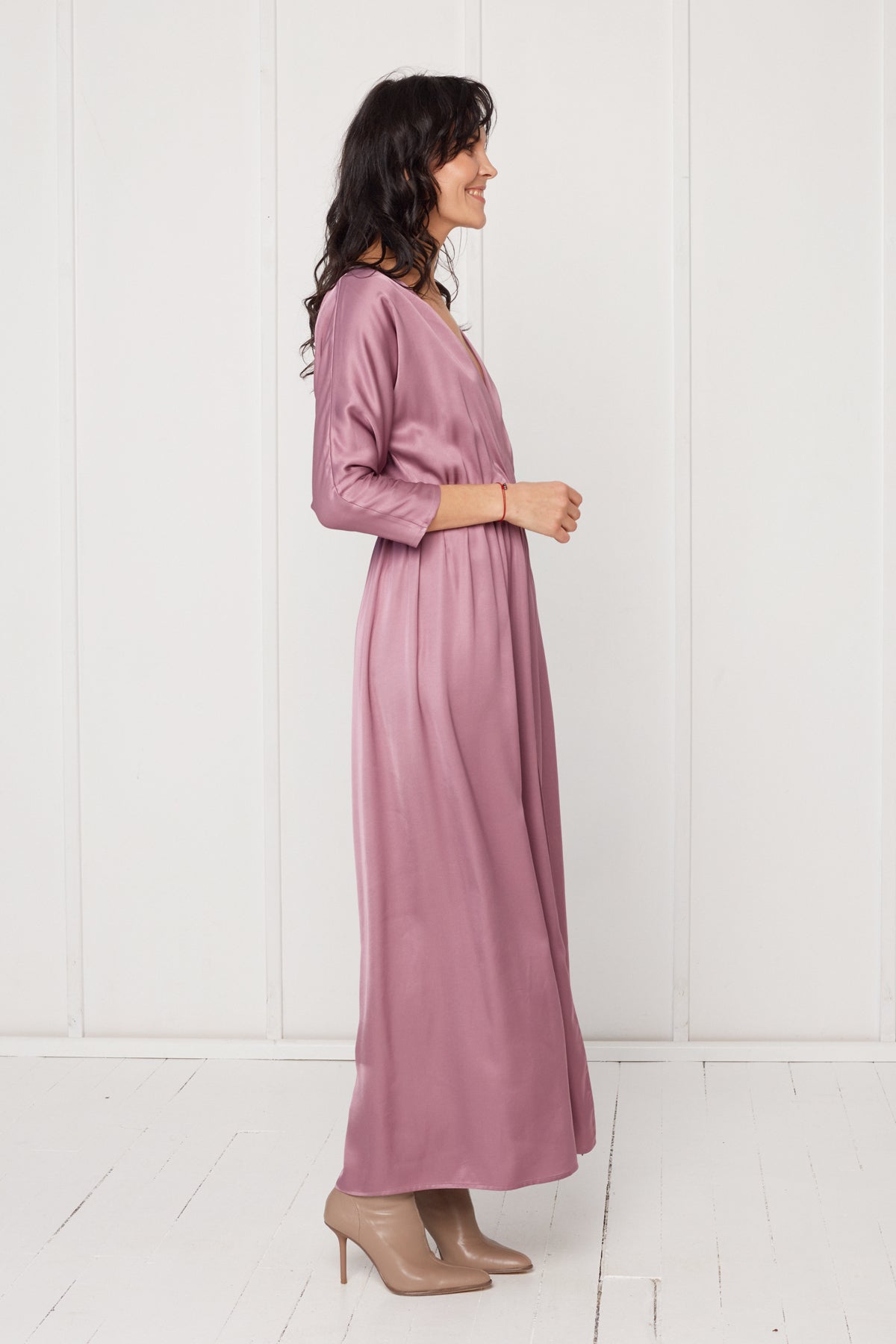 CECILIA oversized kimono sleeve maxi dress in purple