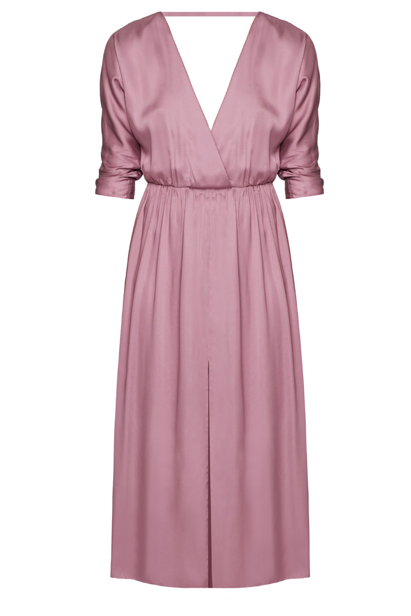 CIARA oversized kimono sleeve midi dress in purple