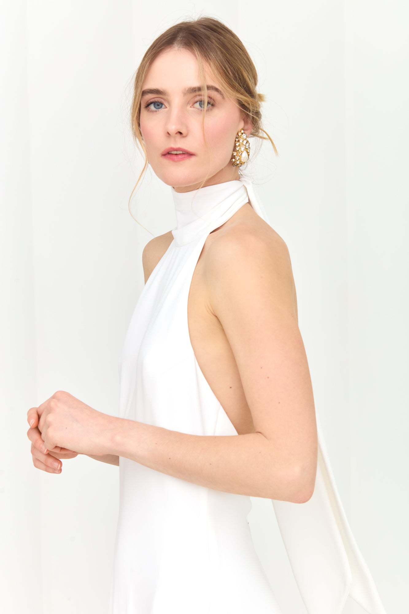 VALERIE Long White Minimalist Wedding Gown