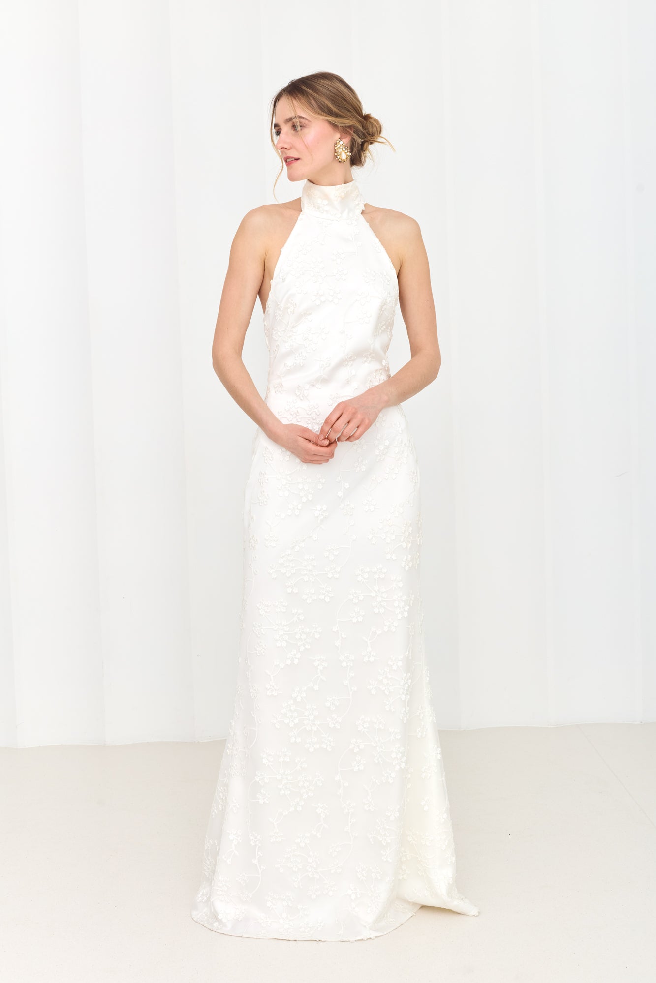 VALERIE Long White Lace Wedding Gown