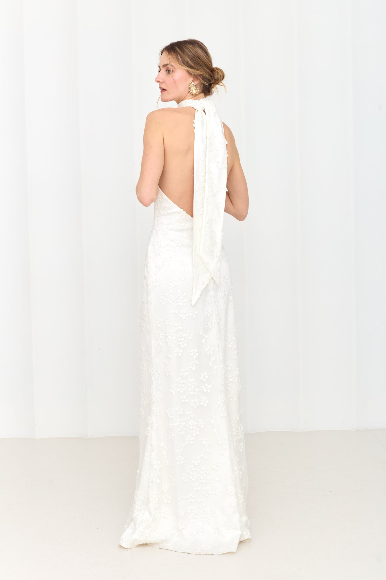 VALERIE Long White Lace Wedding Gown