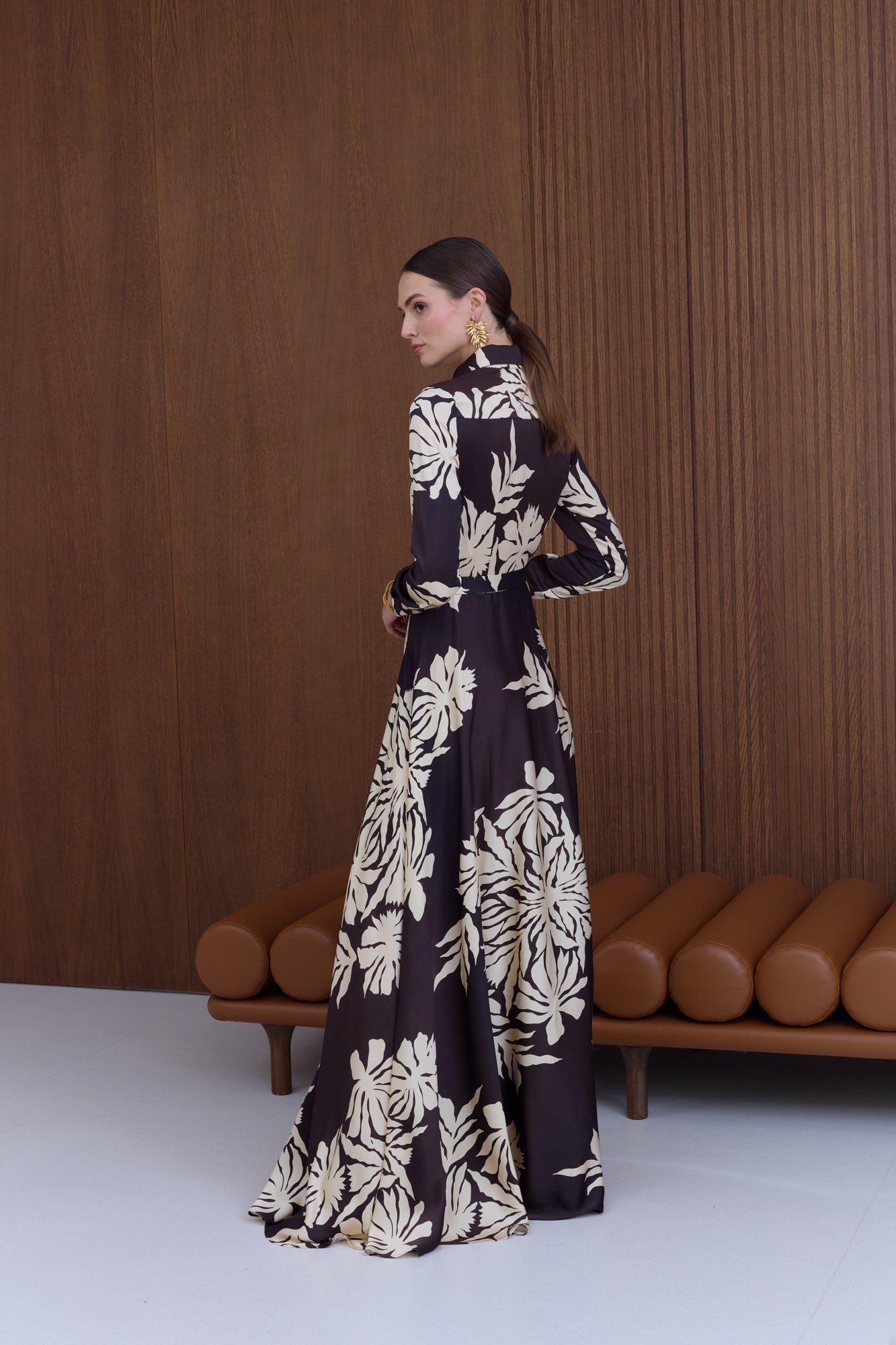 AZURA Flowing Floral Maxi Shirt Dress