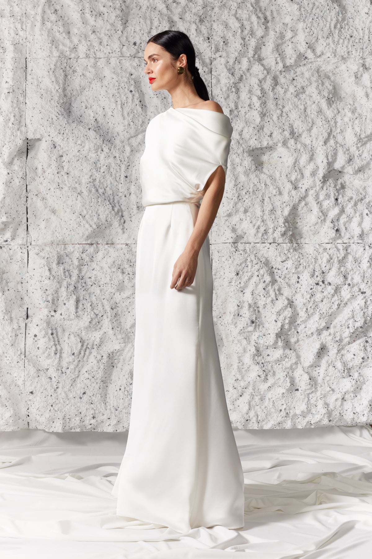 Satin Asymmetric Wedding Bridal Dress HELEN