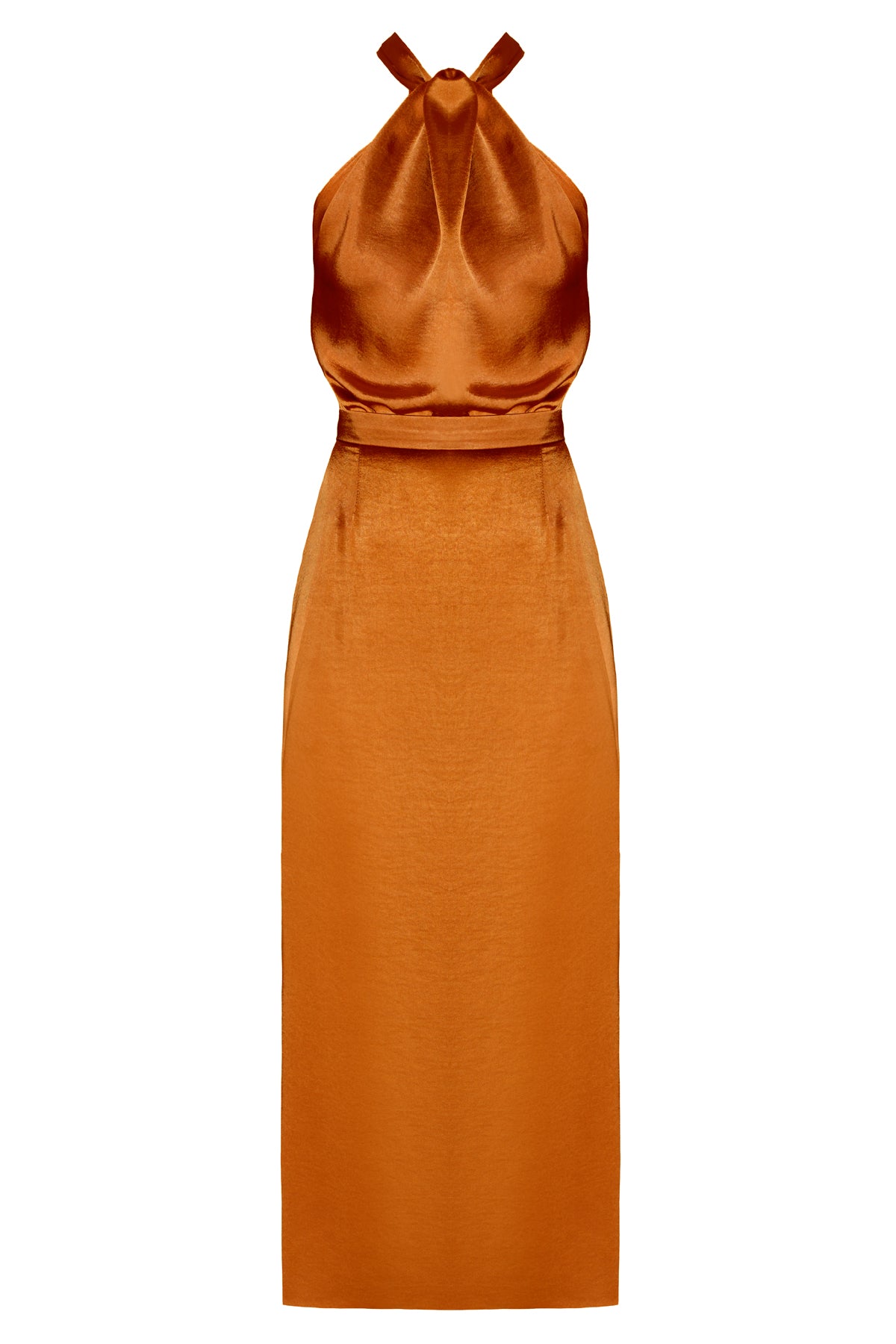 PAULA tawny brown cocktail midi dress