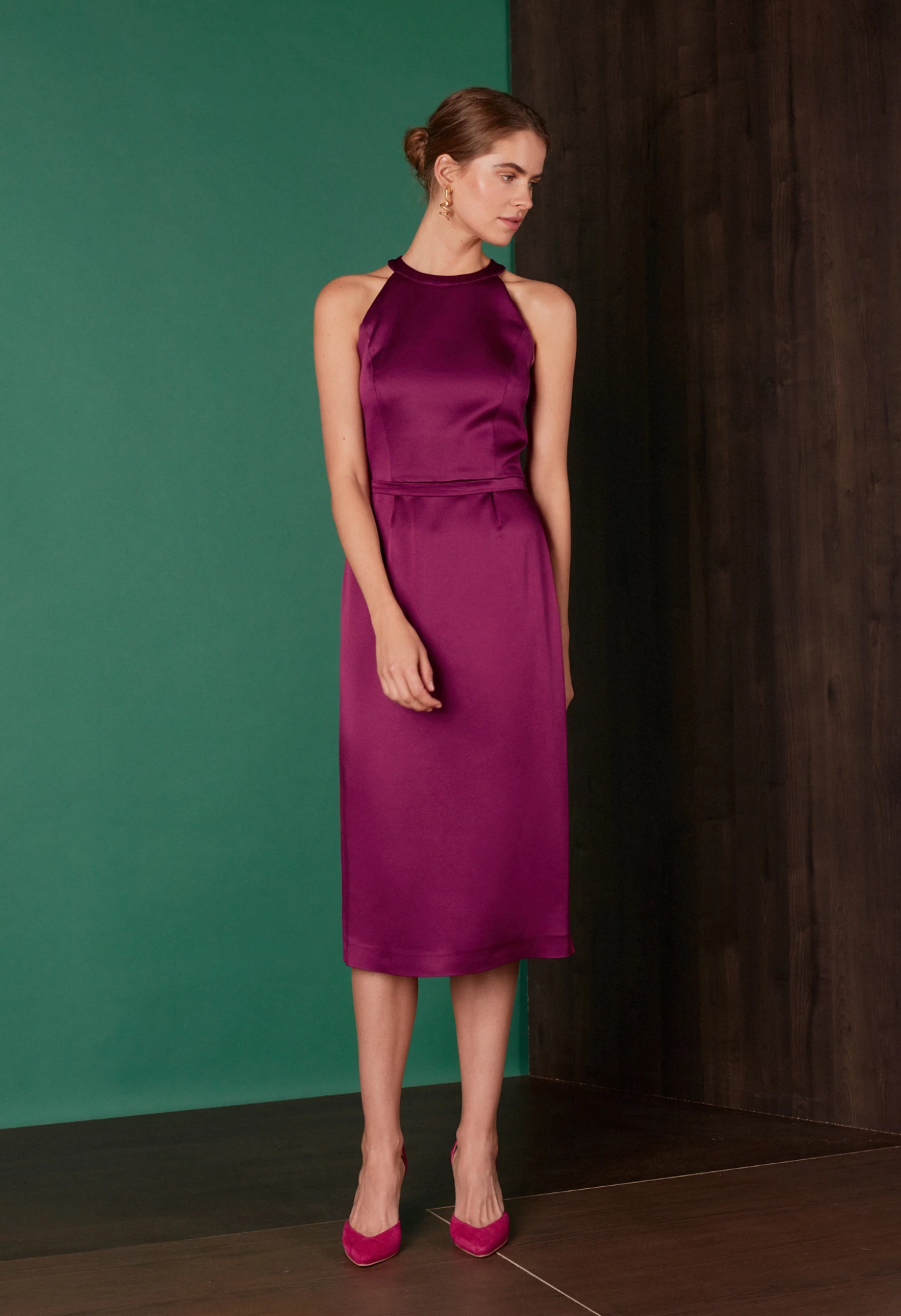 green emerald velvet dress Nola Plus Olive Ruffle Wedding Guest Dress  MISS ORD