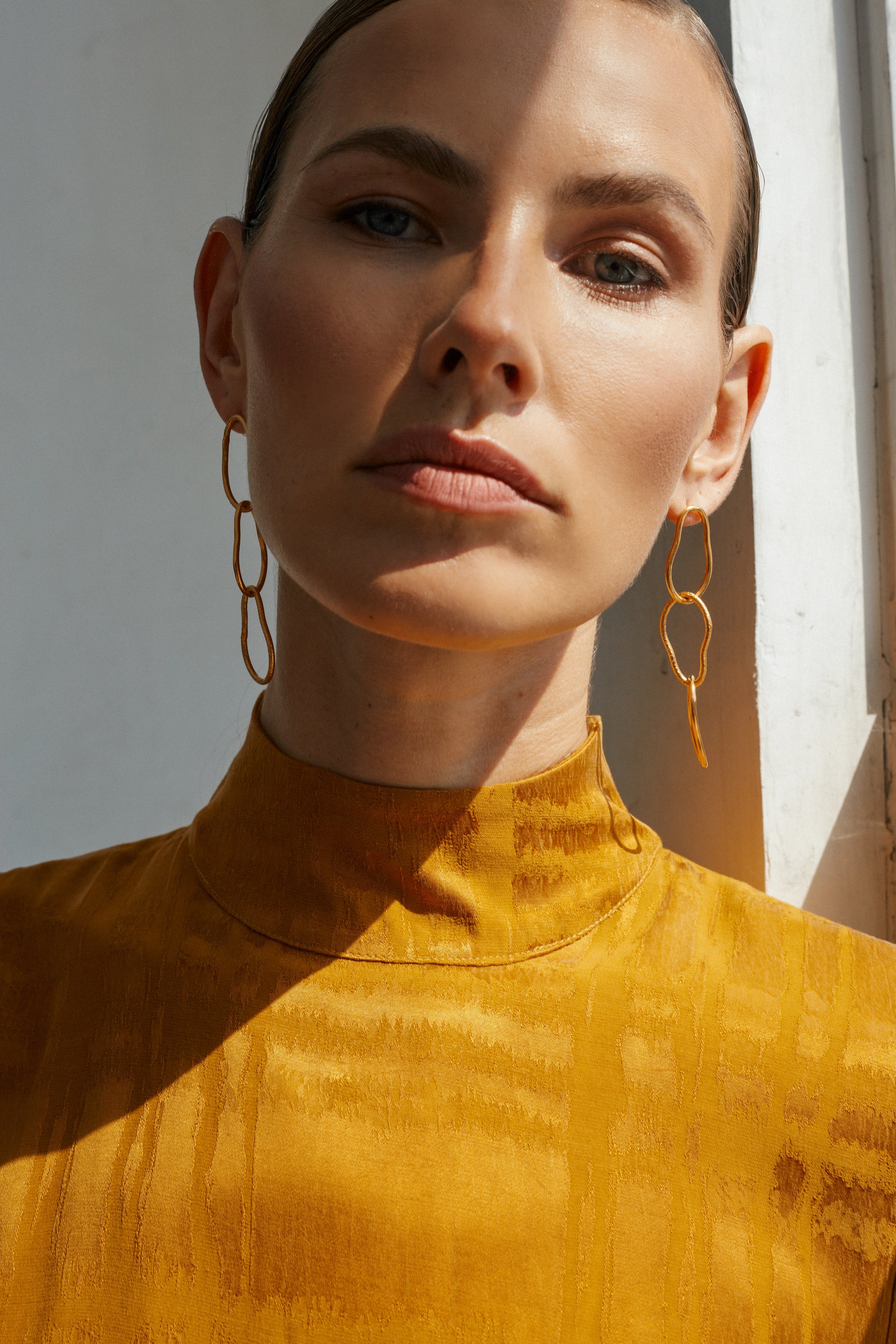 Orange turtlneck dress