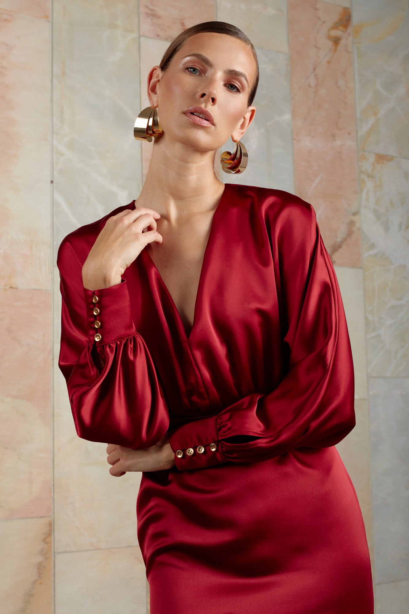 Red maxi dress