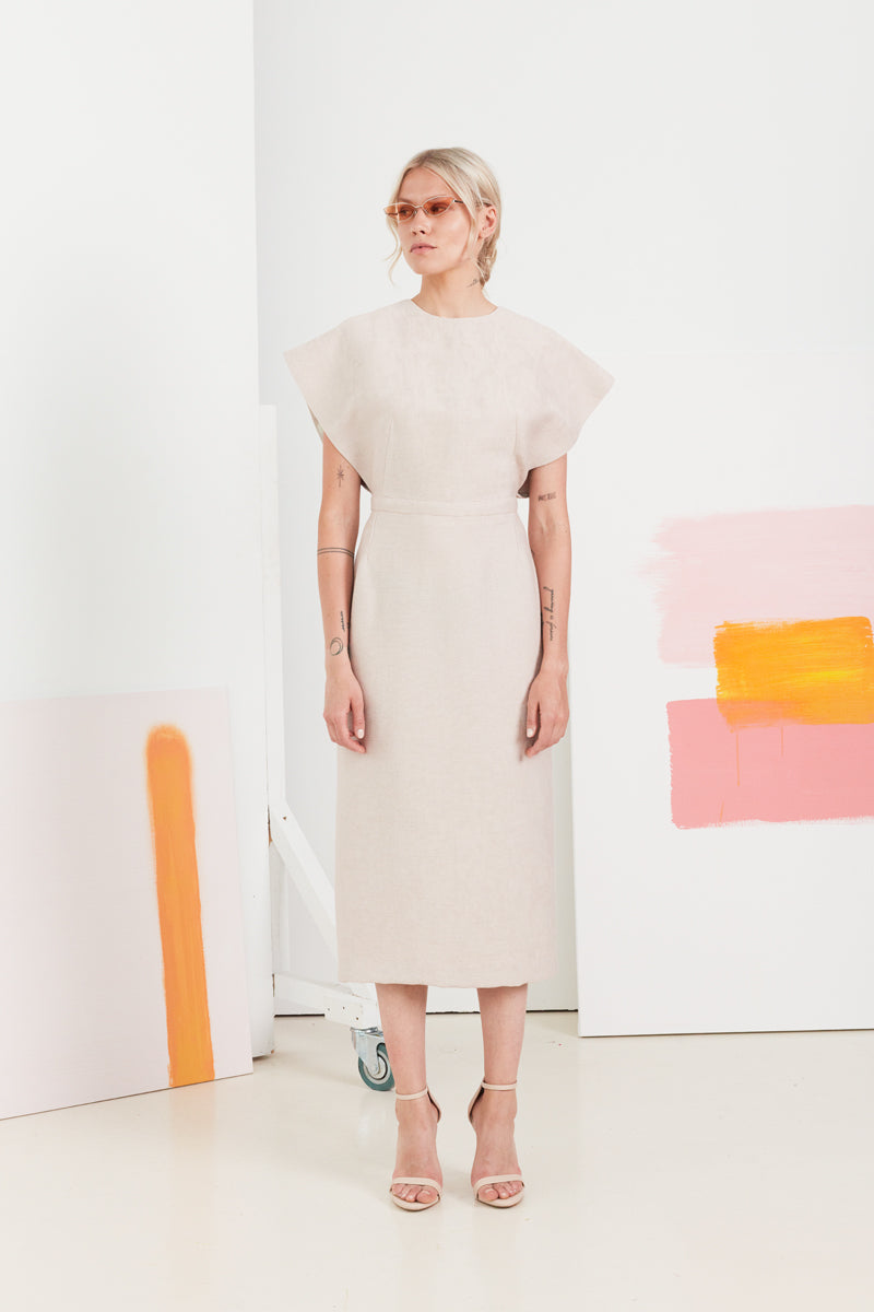 naila midi dress NAILA Pastel pink kimono top midi dress
