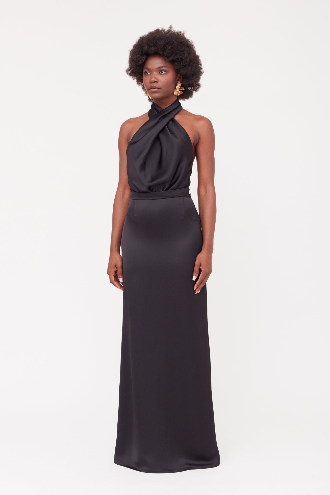 ALIUR black maxi evening dress