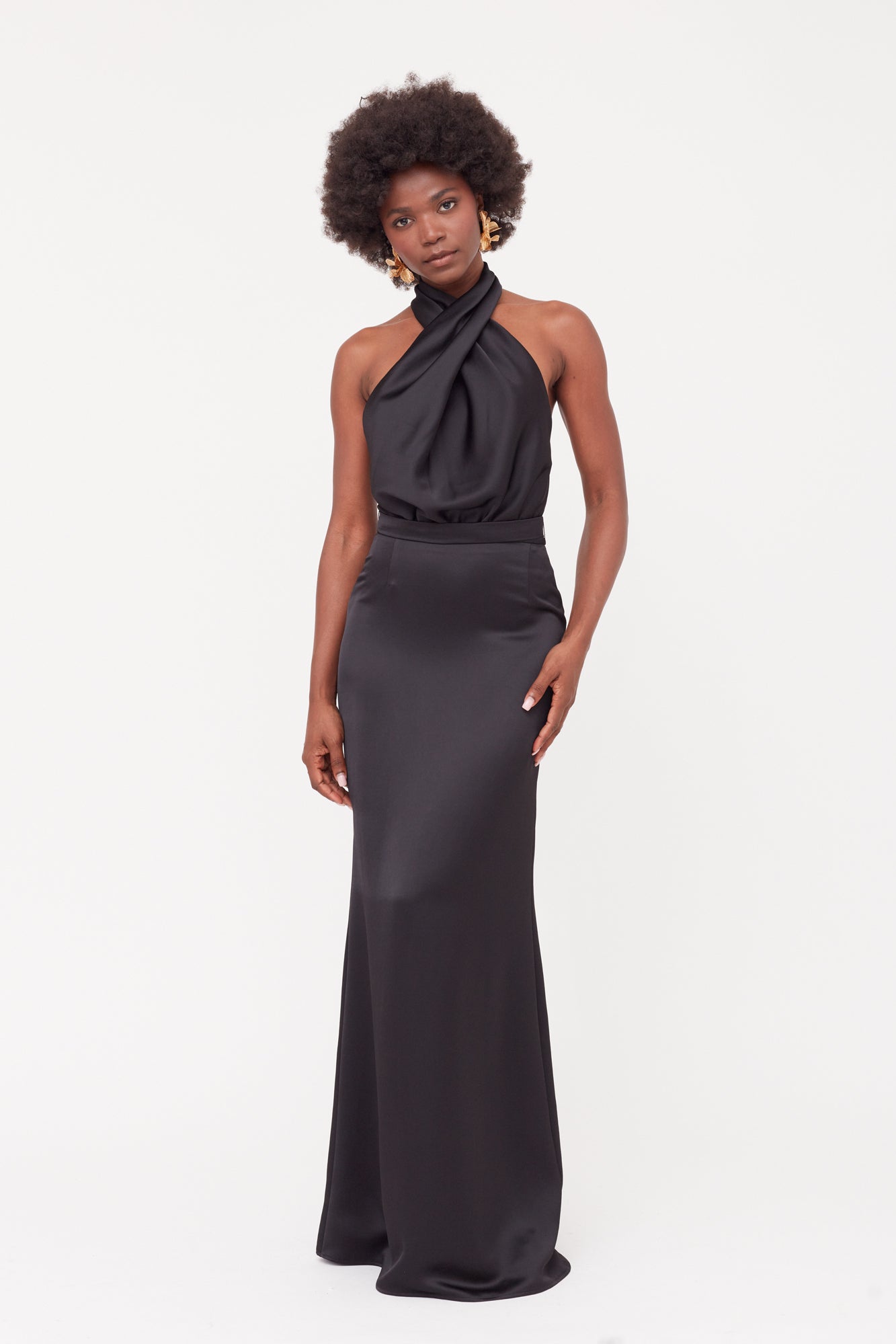 ALIUR black maxi evening dress