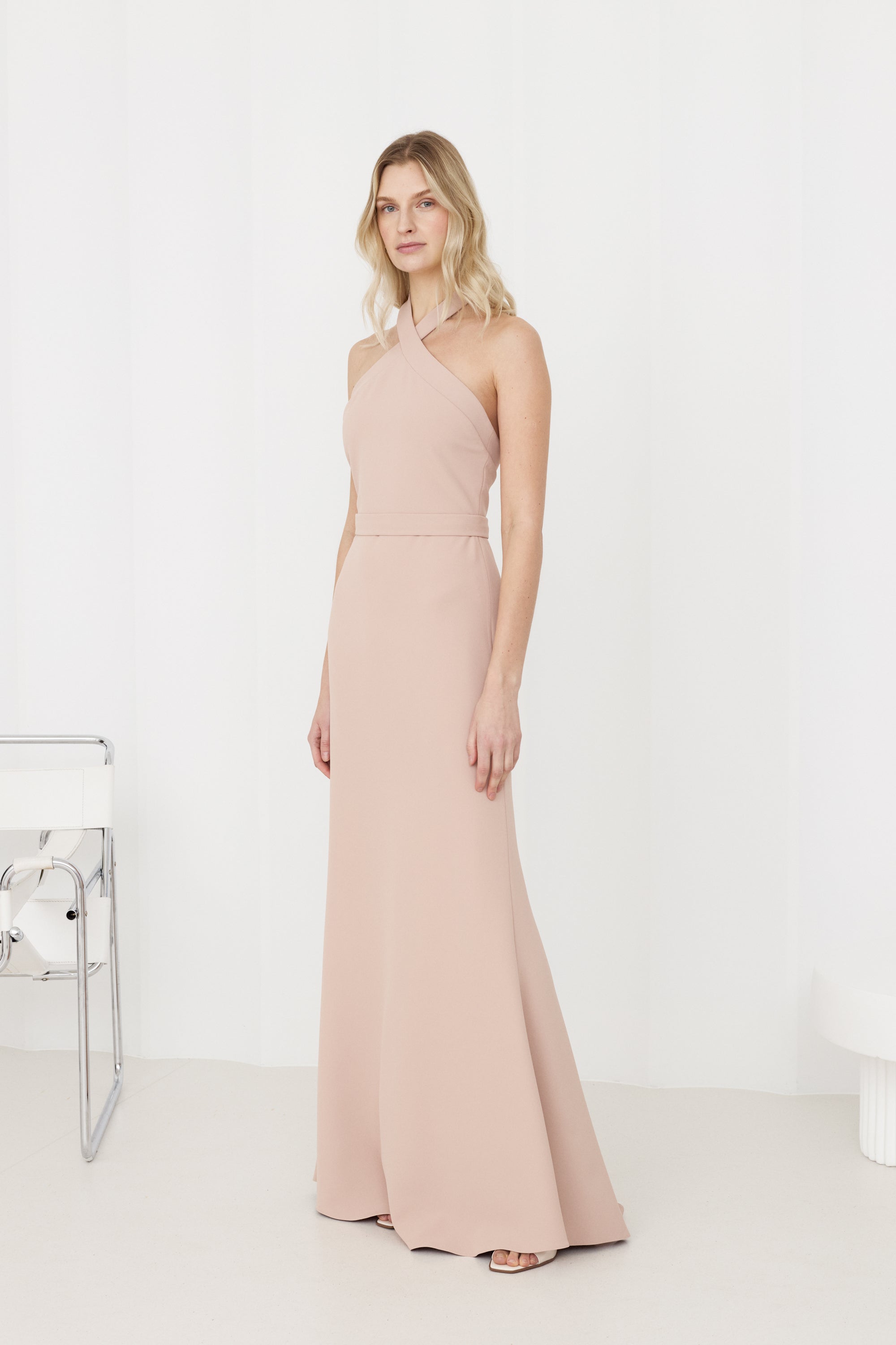 GISEL Dusty Rose Off-Shoulder Long Evening Dress GISEL Dusty Rose Off-Shoulder Long Evening Dress