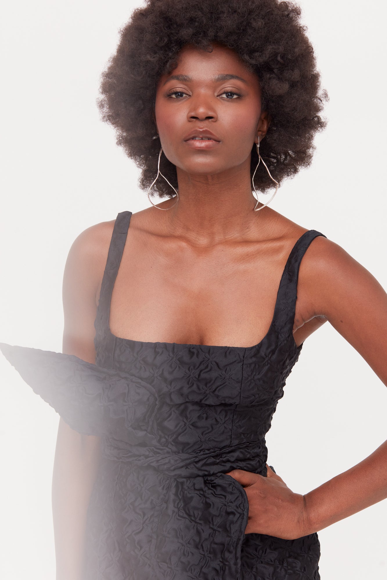Black Jacquard Mini Dress, Square Neck GOLDA | UNDRESS Black Jacquard Mini Dress, Square Neck GOLDA | UNDRESS