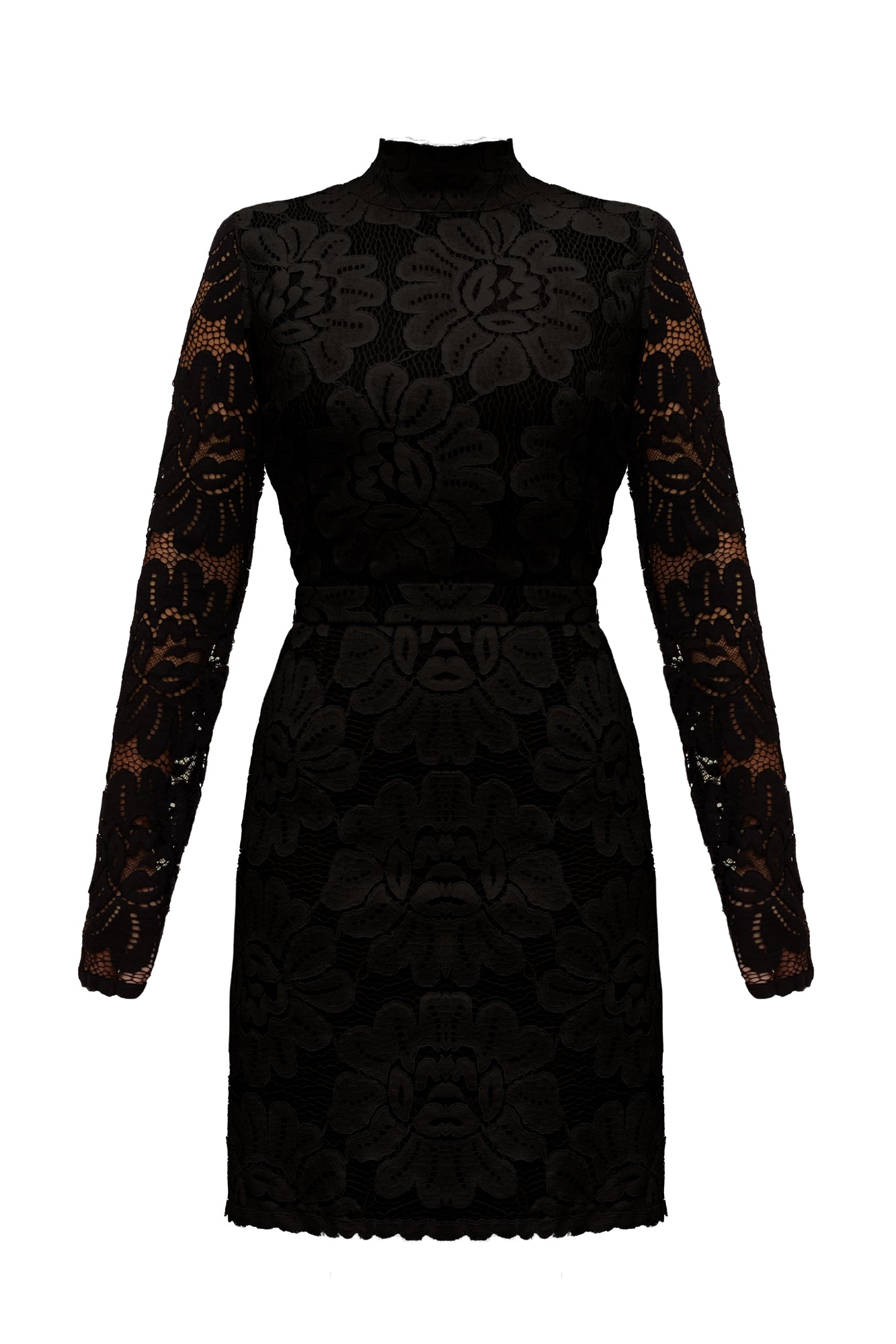 SERIN mini dress from black floral lace