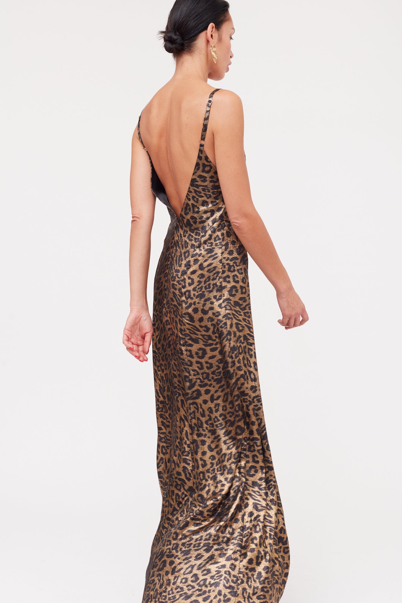 Leopard Print Maxi Dress With Front Slits INES | UNDRESS Leopard Print Maxi Dress With Front Slits INES | UNDRESS