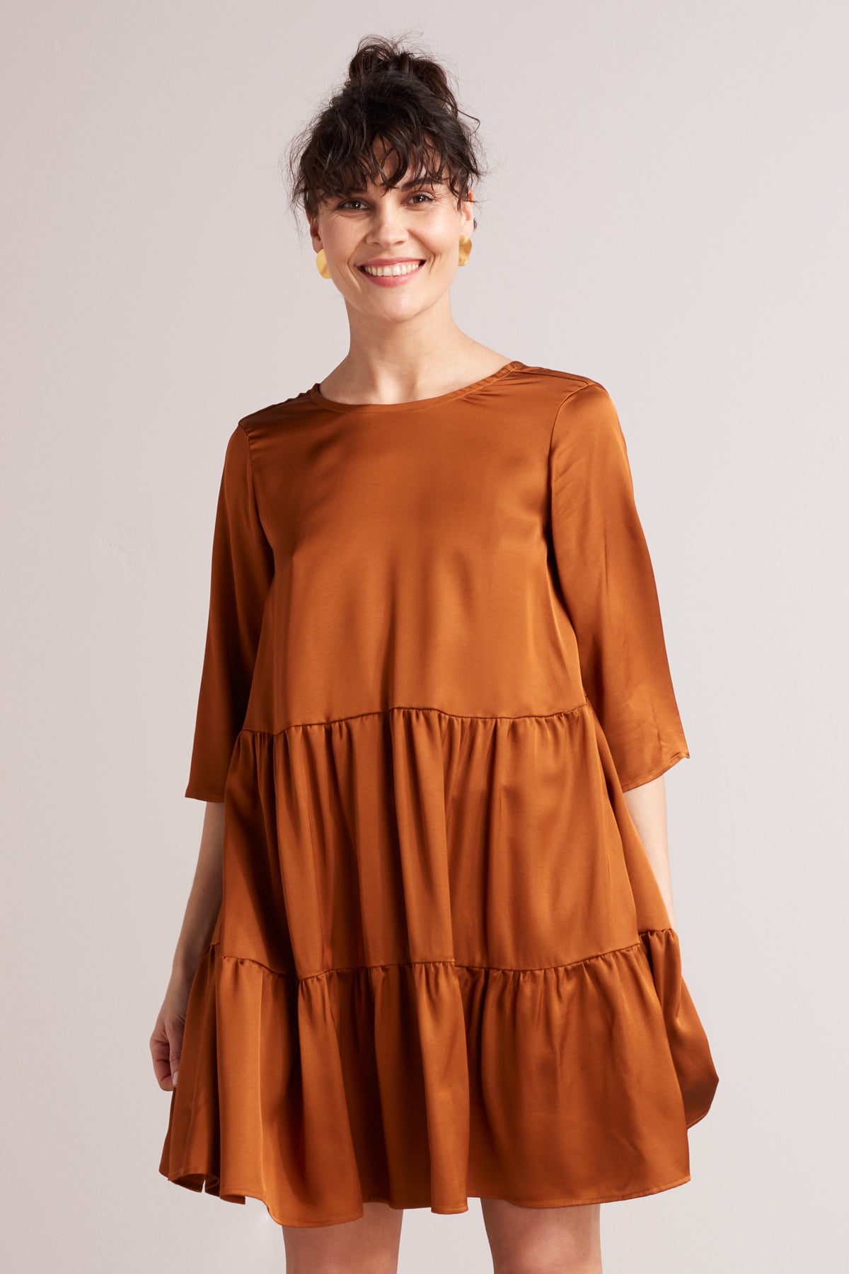 LOLITA baby doll mini dress in bronze