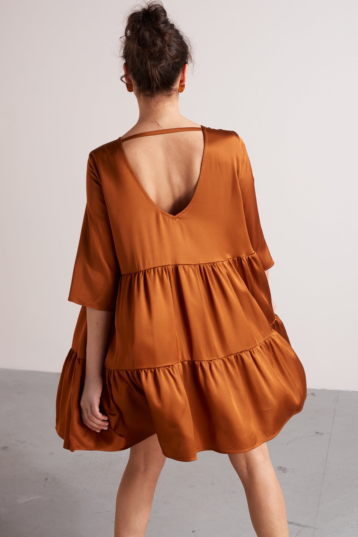 LOLITA baby doll mini dress in bronze