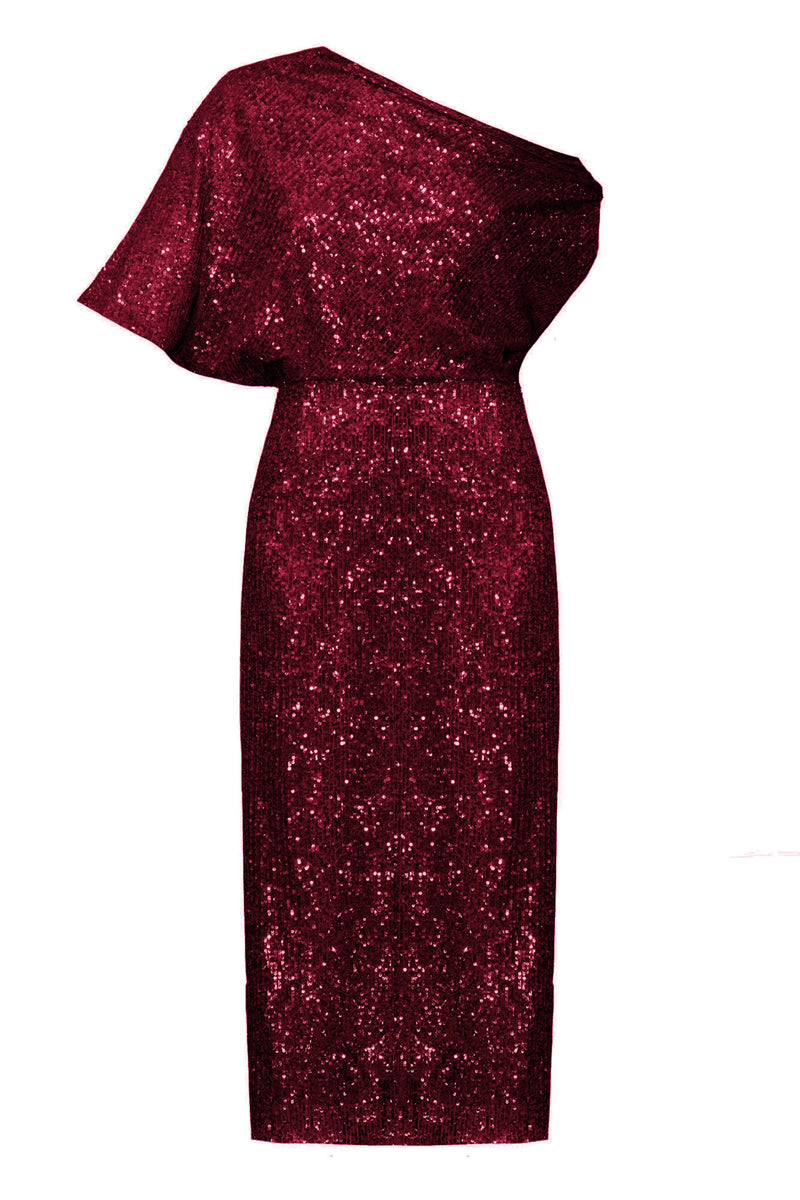 dark red sequin dress