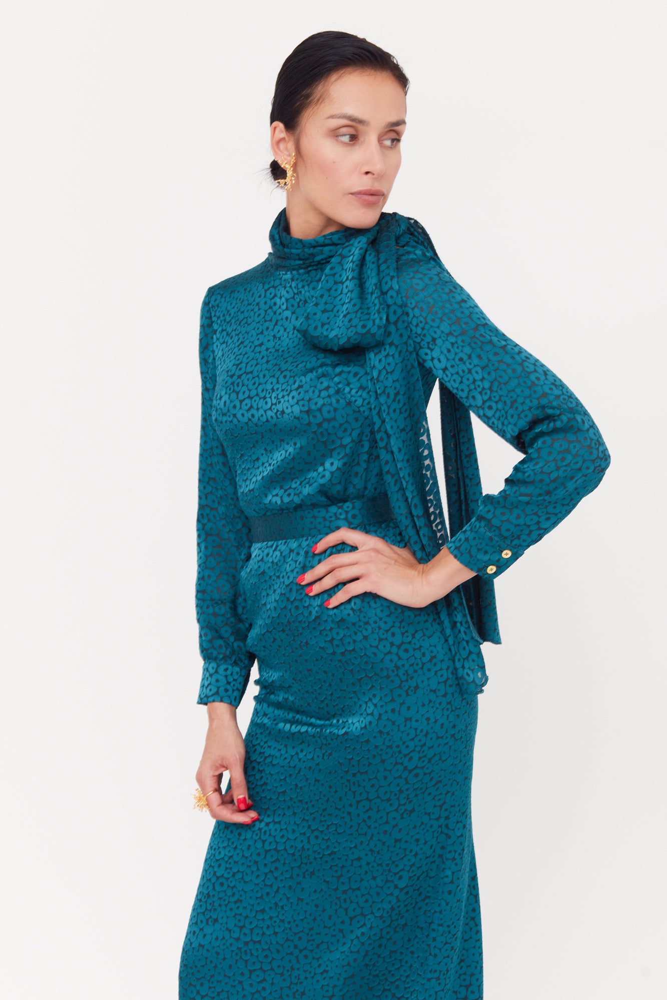 Teal Blue Midi Evening Dress MONE | UNDRESS Teal Blue Midi Evening Dress MONE | UNDRESS