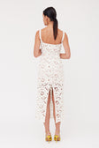 OTILIA Pastel Lace Dress The Square Scoop Neckline Midi Dress