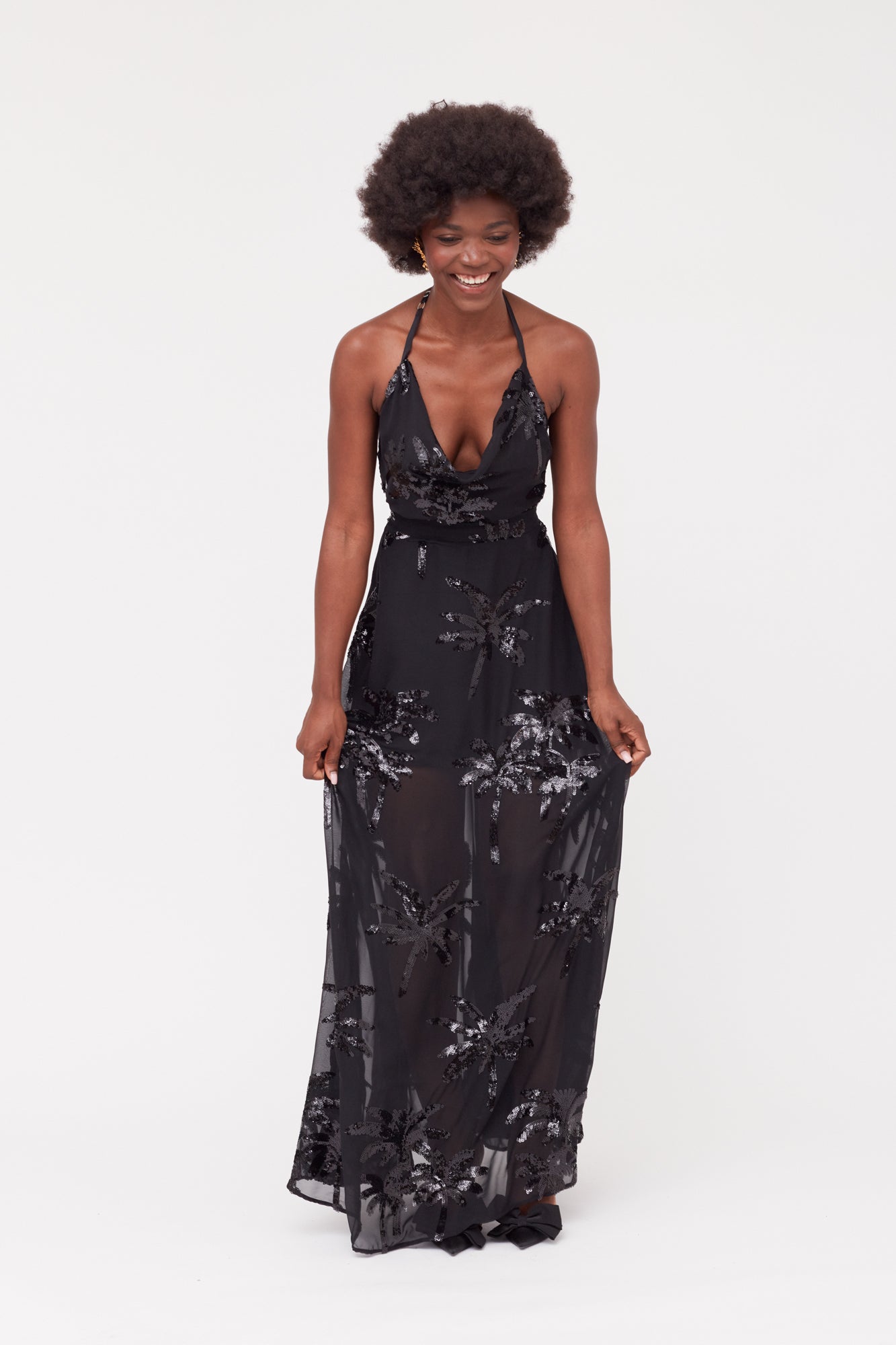Black Evening Dress with Sequins ROJA | UNDRESS Black Evening Dress with Sequins ROJA | UNDRESS