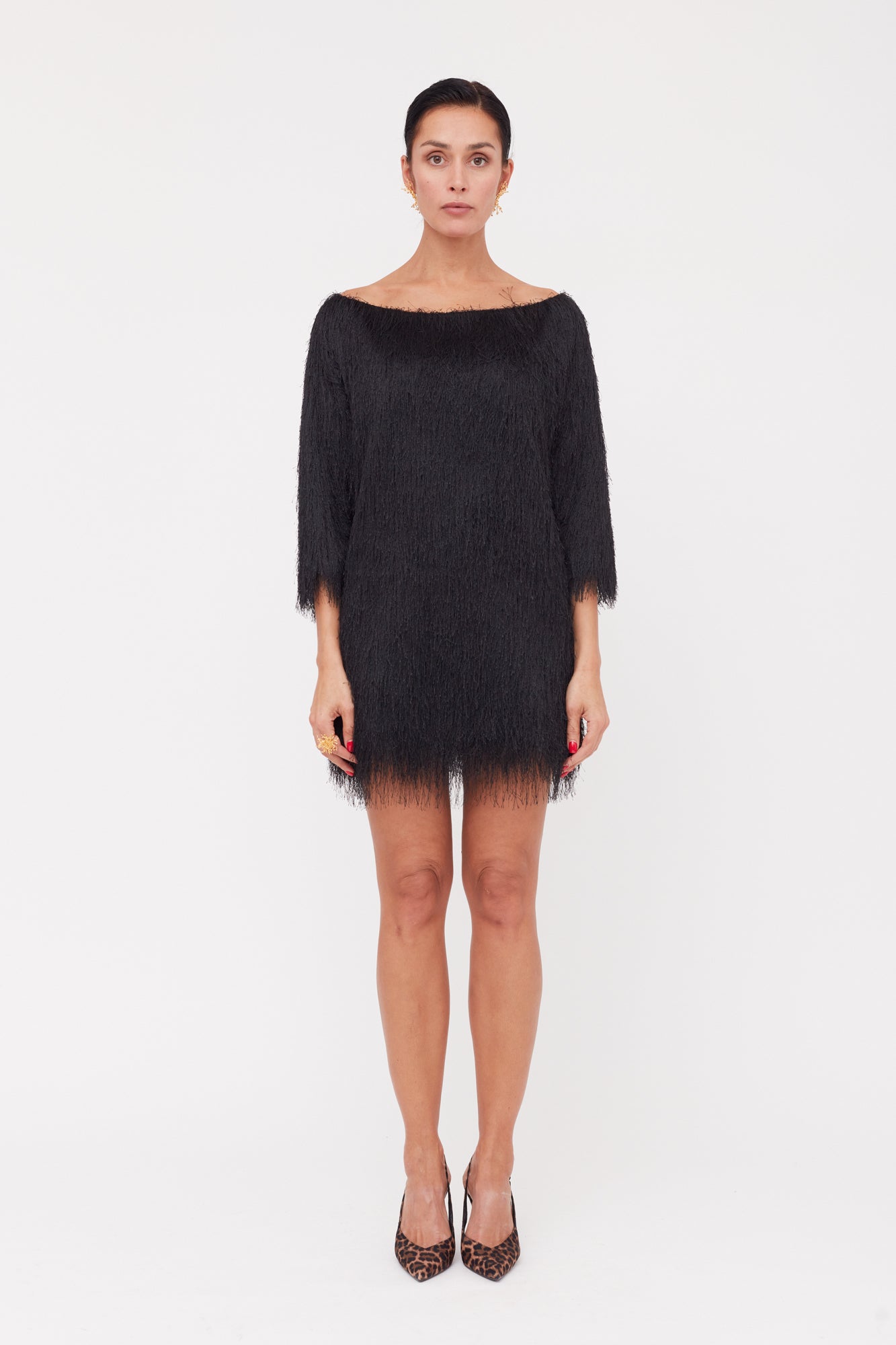 Mini Dress Black Dress Sweater Dress TALISA front