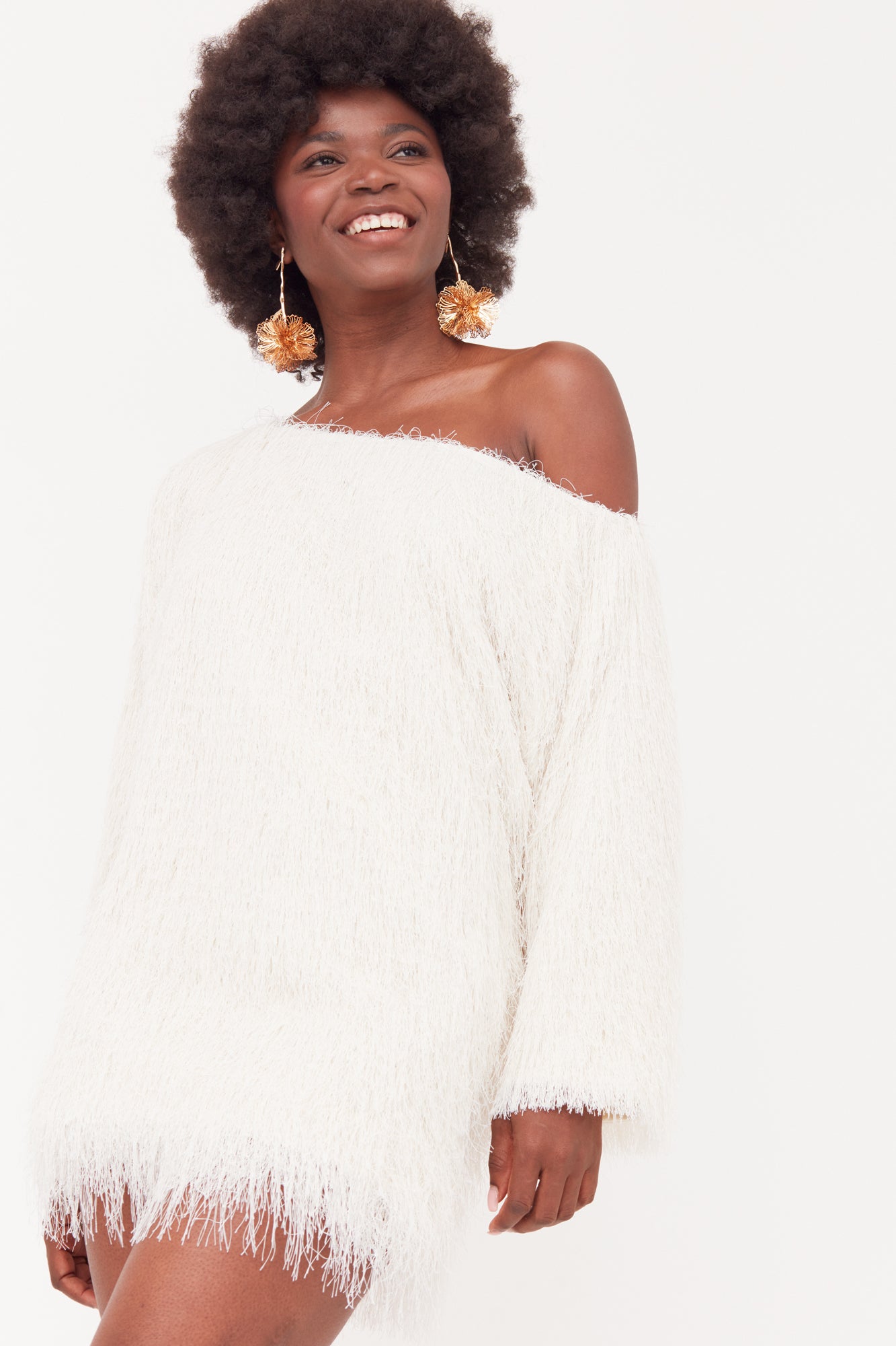 White Mini Sweater Dress TALISA White Mini Sweater Dress TALISA