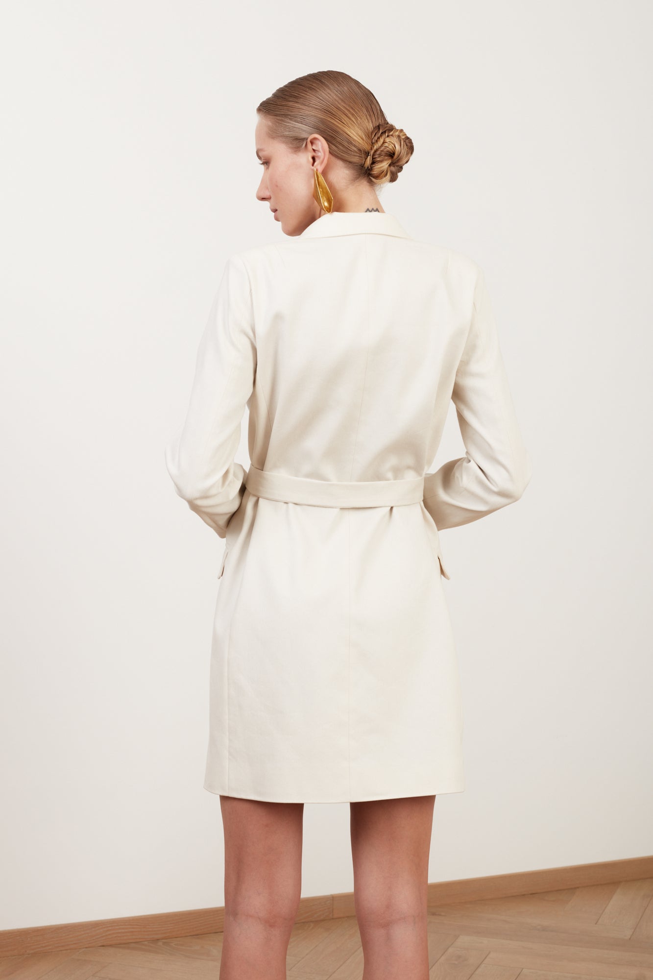 INCA Off White Denim Classy Mini Blazer Dress