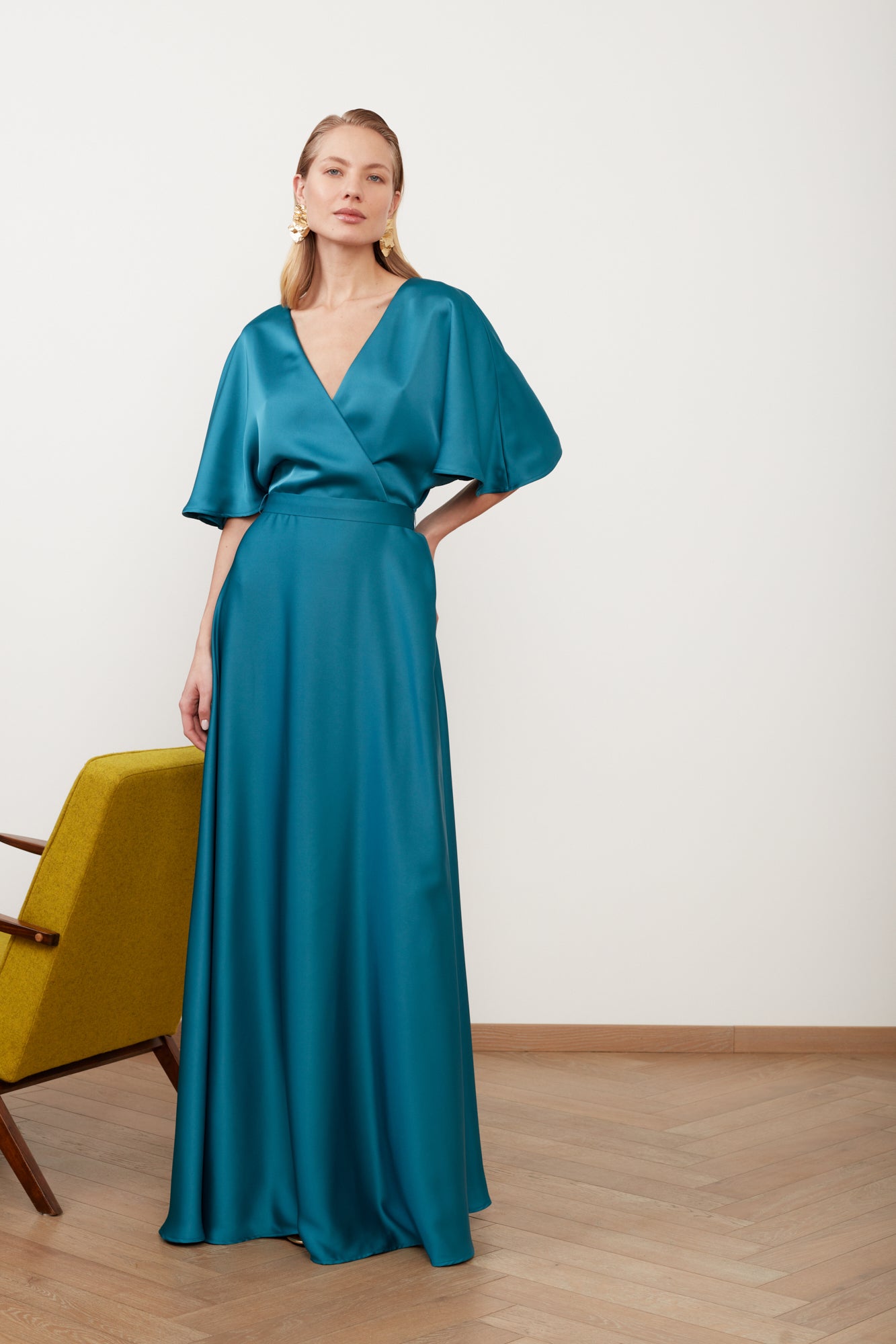 turquoise satin maxi dress Aveloria Modichic Women's Turquoise Blue Satin Sleeveless Maxi Dress,Summer Seductive Lace Trim V-Neck Fitted Gown,Formal Dinner Party Special Occasion Elegant Dress