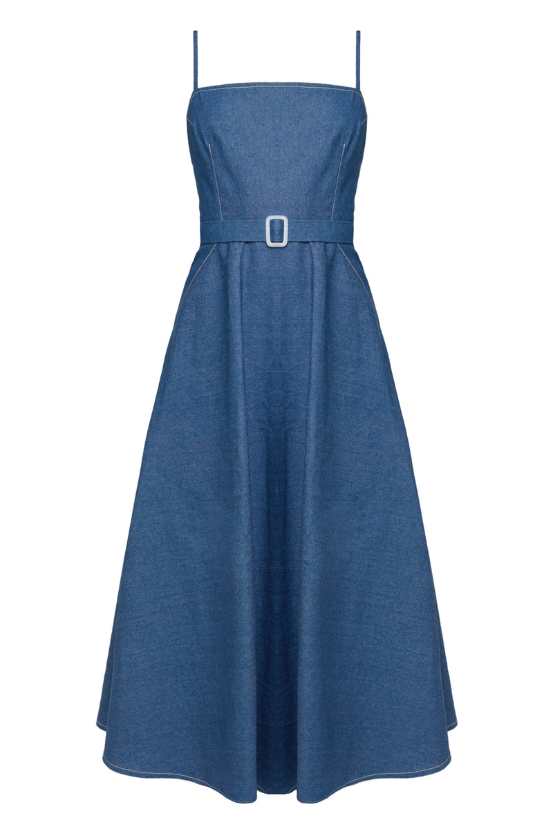 MATISSA Blue Denim Dress - Vintage-inspired Fashion