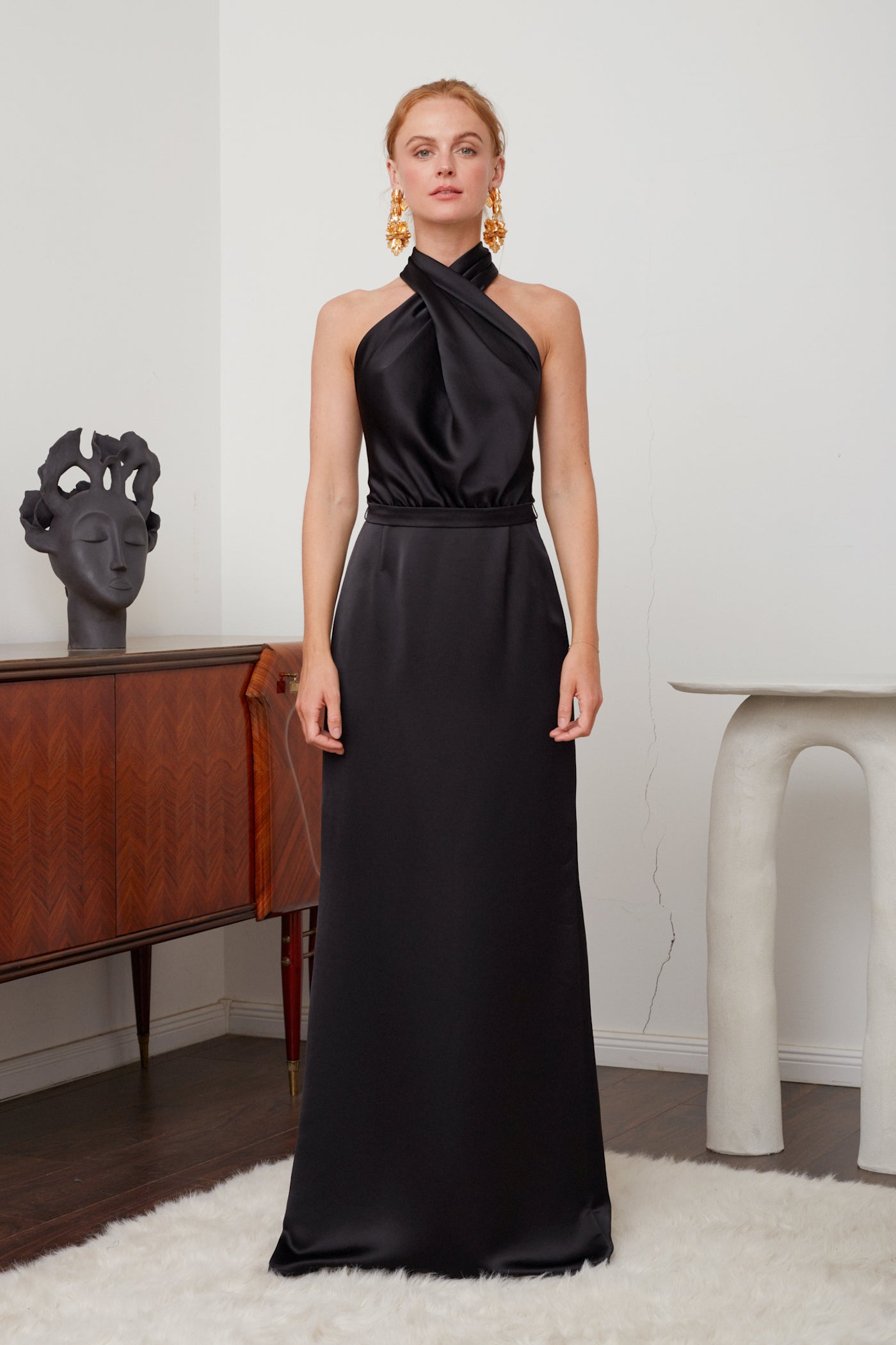 ALIUR black maxi evening dress