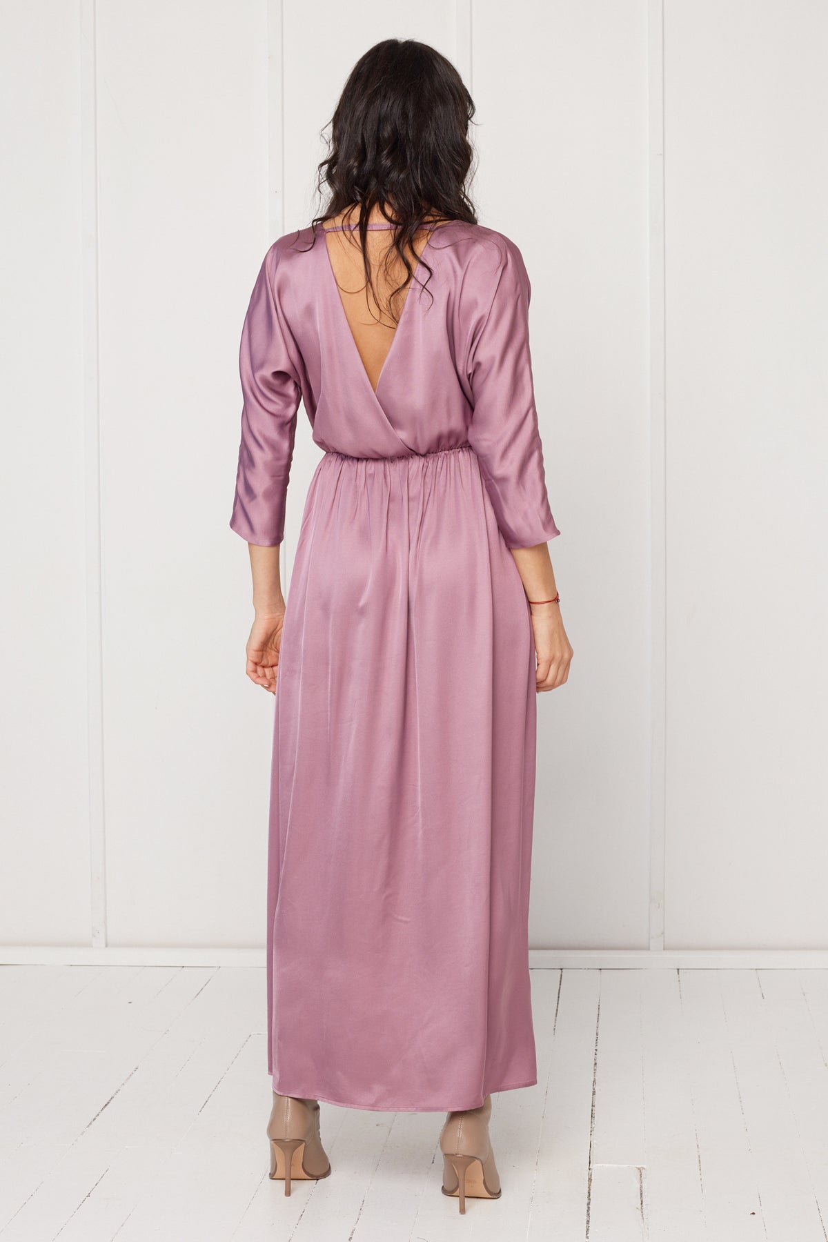 CECILIA oversized kimono sleeve maxi dress in purple