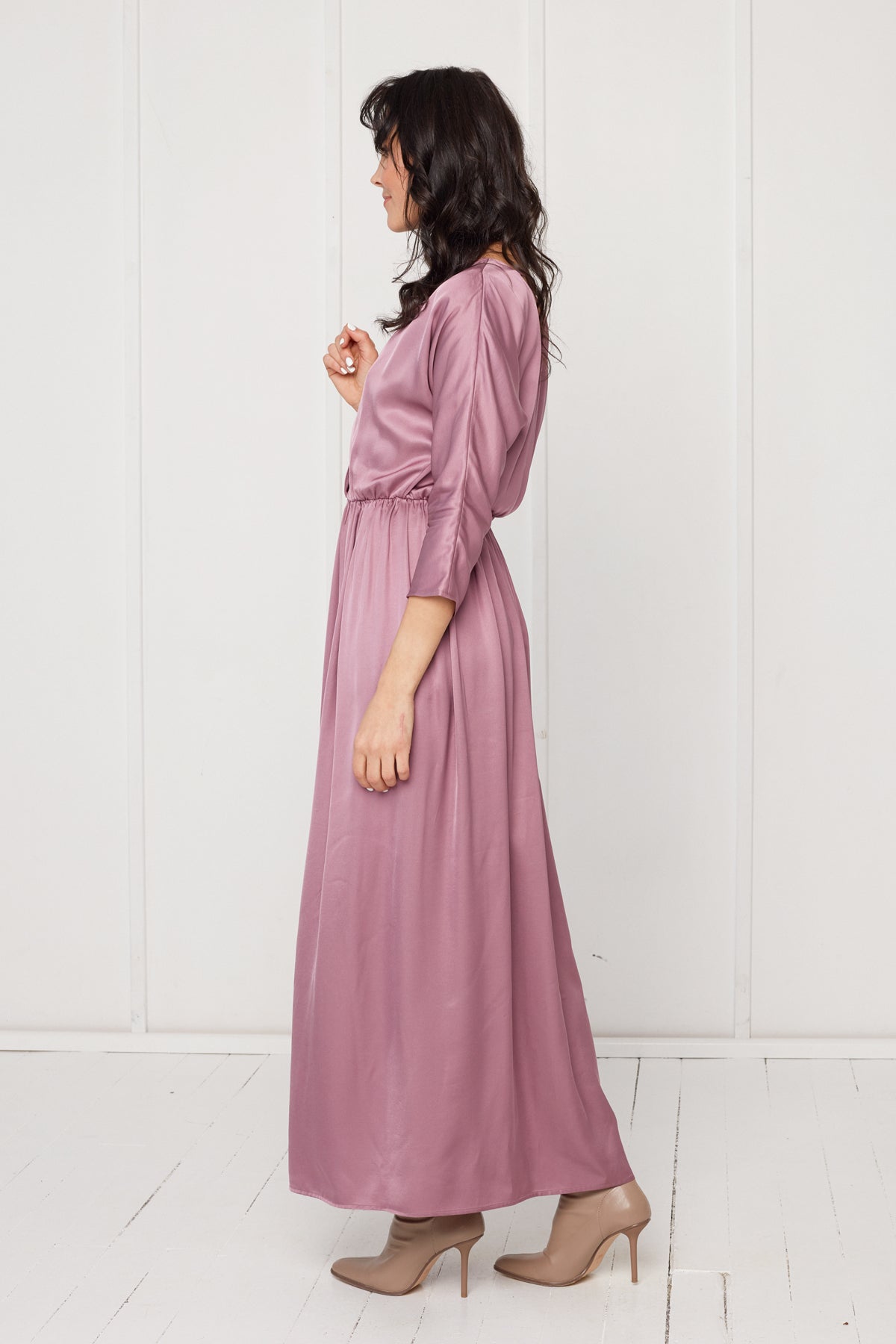 CECILIA oversized kimono sleeve maxi dress in purple
