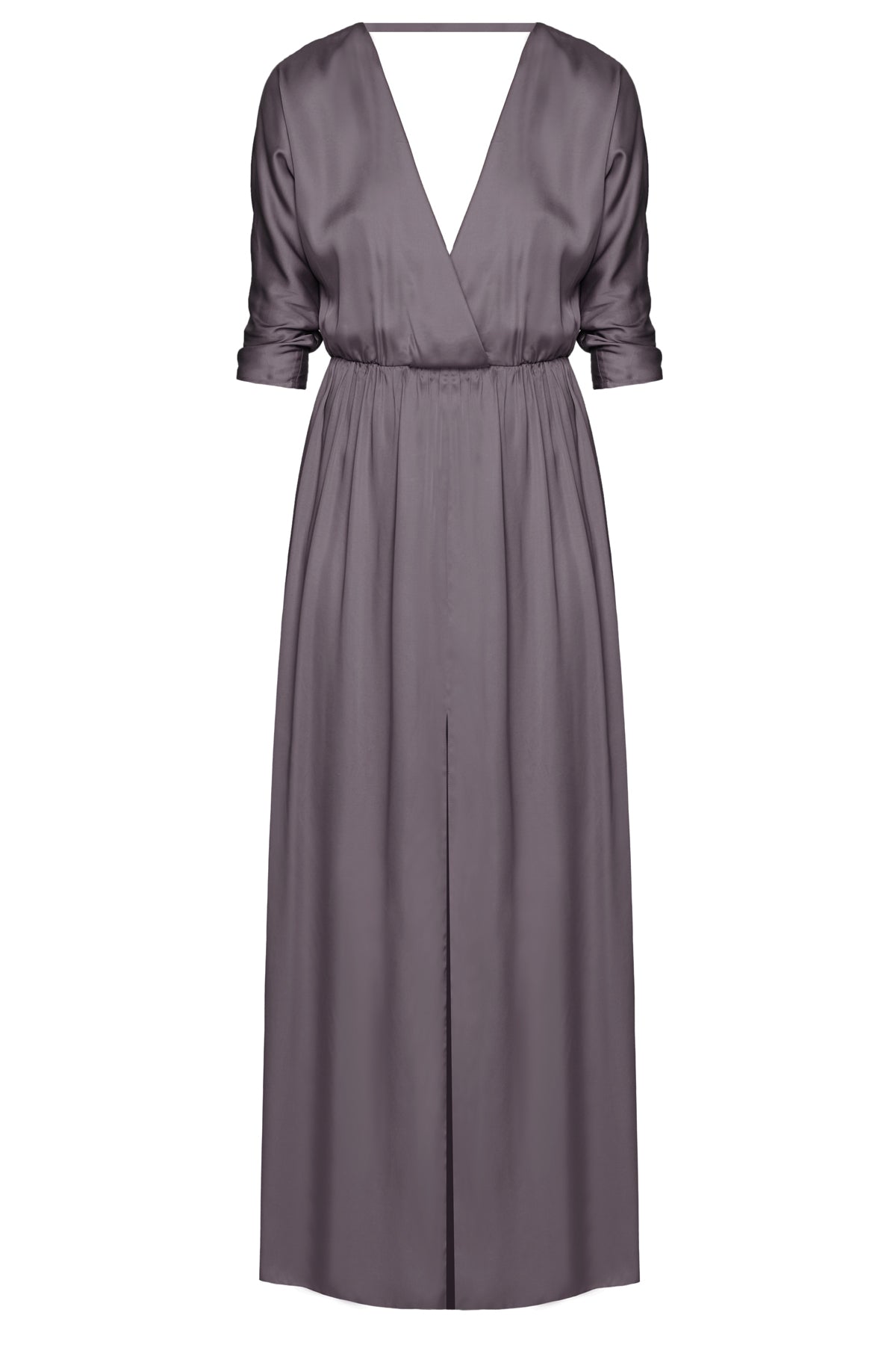 CECILIA oversized kimono sleeve maxi dress in dark grey