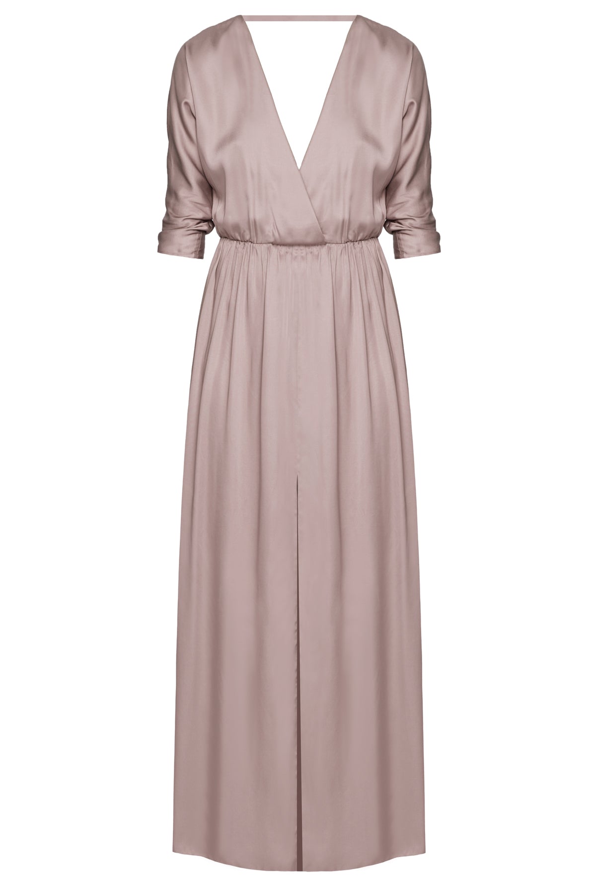 CECILIA oversized kimono sleeve maxi dress in taupe