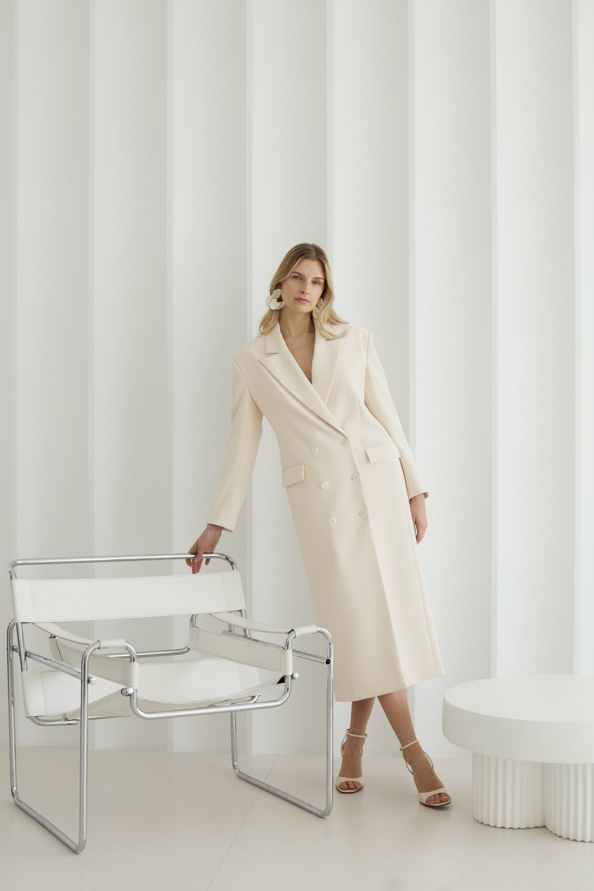 Pastel Double-breasted Midi Blazer Dress HOUDA Pastel Double-breasted Midi Blazer Dress HOUDA