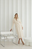 HOUDA Oversized Cream Midi Blazer Dress