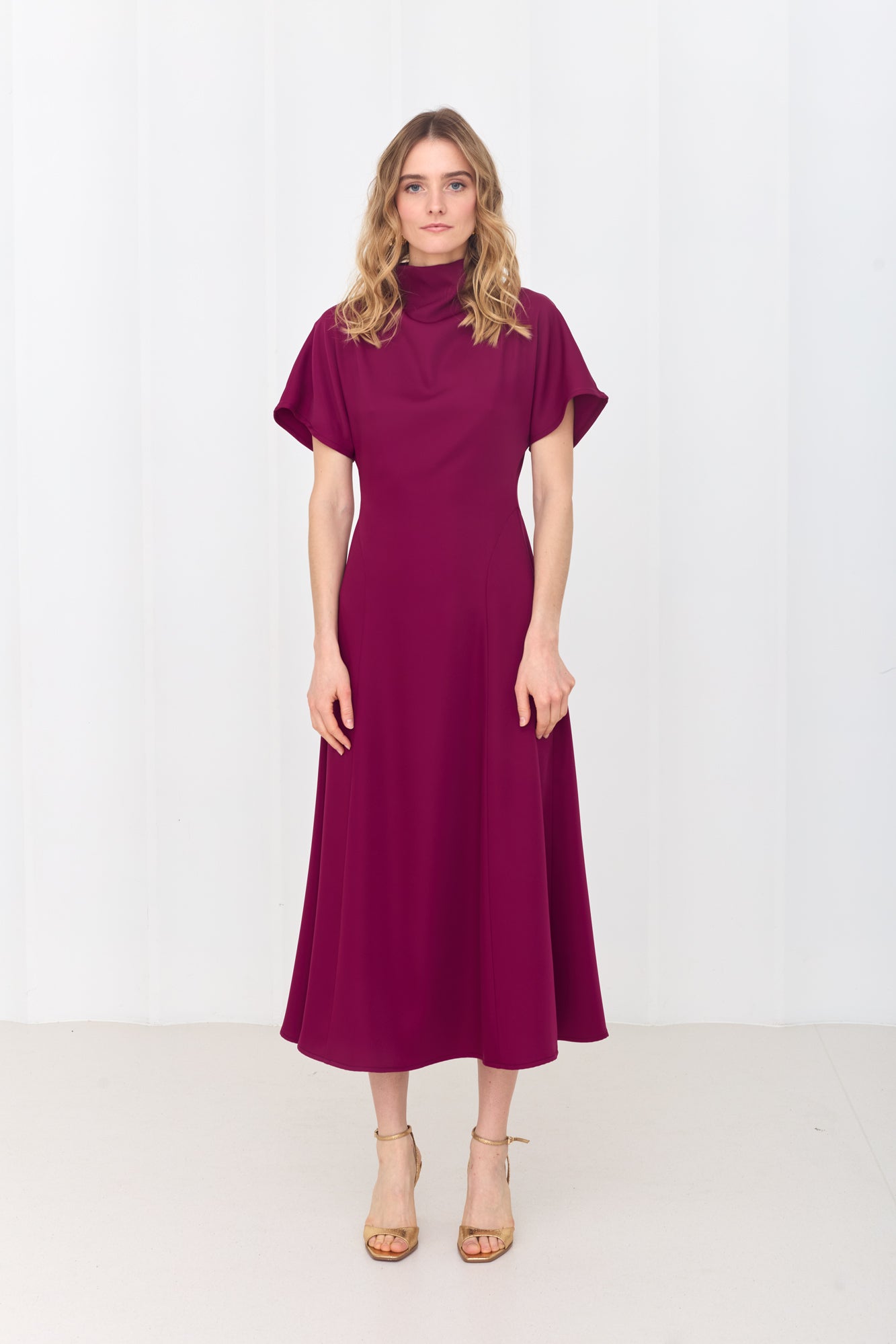 TORI Midi Magenta Pink Cocktail Dress