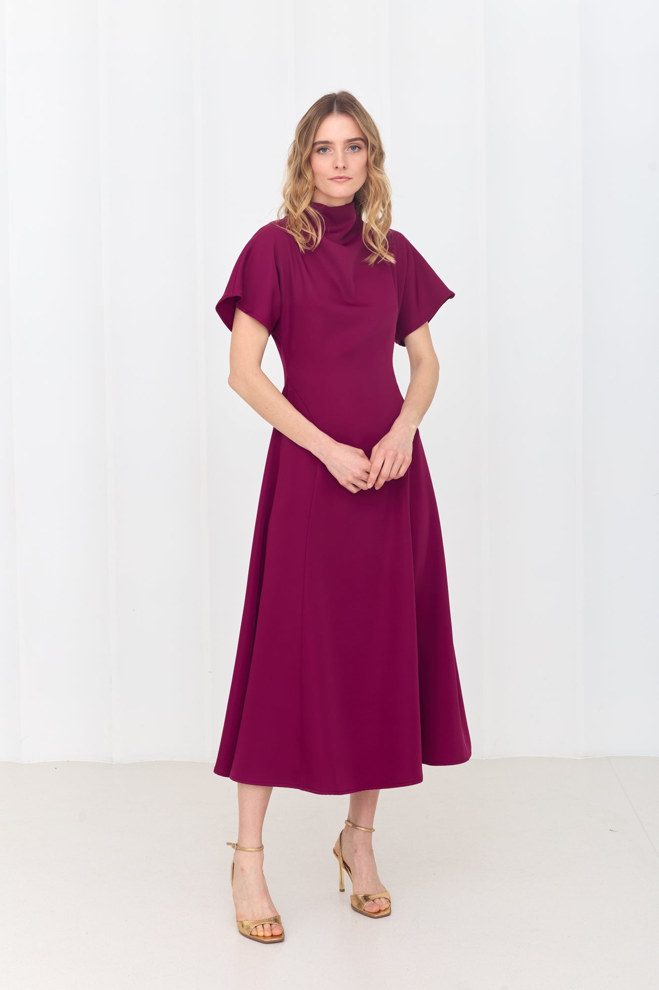 TORI Midi Magenta Pink Cocktail Dress