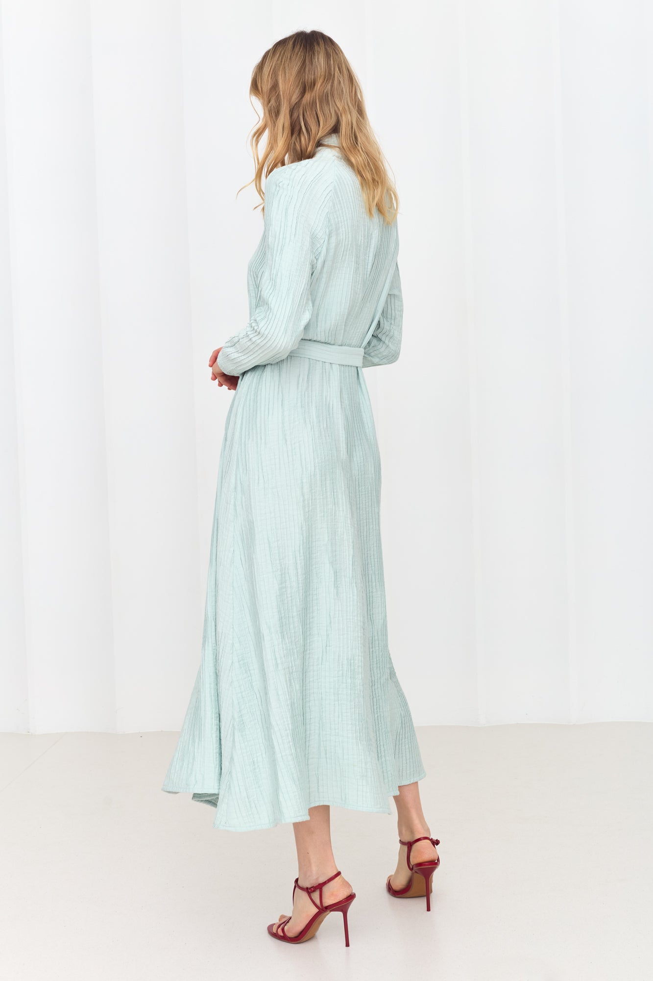 CAROLE  Sky Blue Flowing Midi Dress