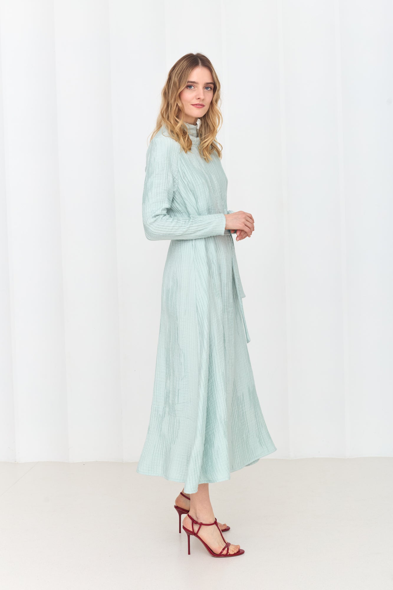 CAROLE  Sky Blue Flowing Midi Dress