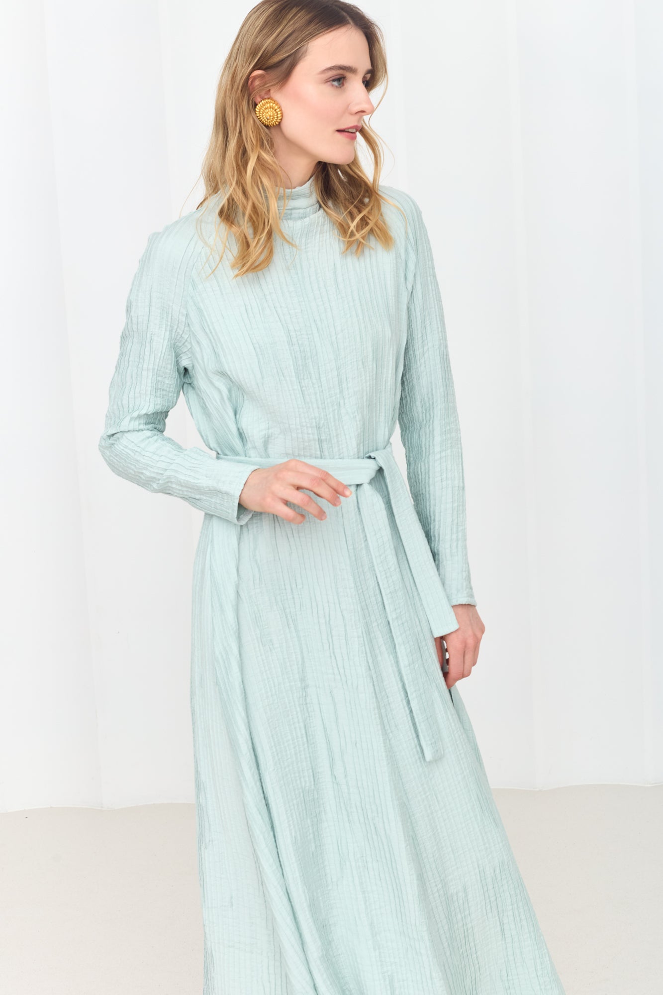 CAROLE  Sky Blue Flowing Midi Dress