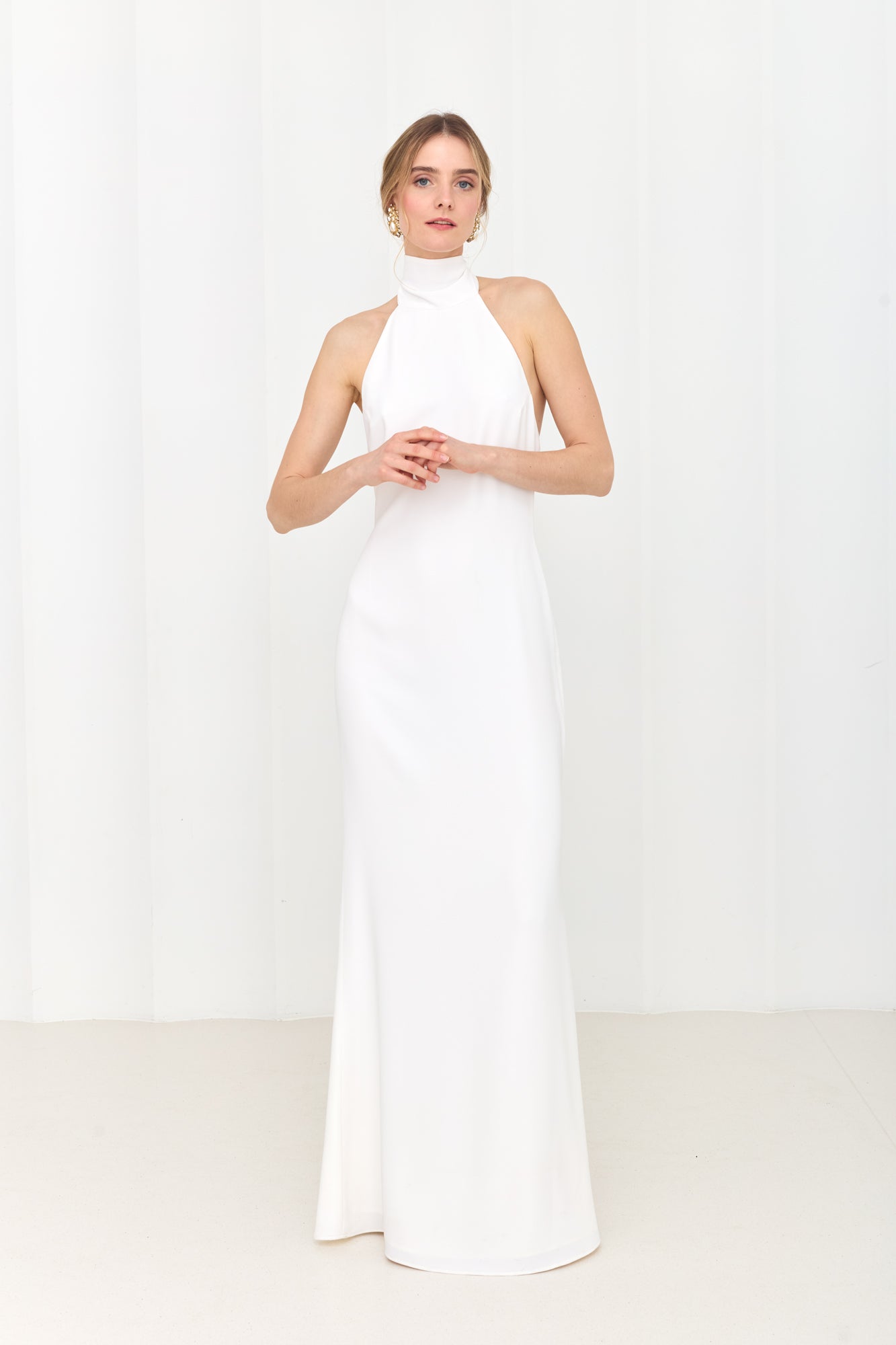 VALERIE Long White Minimalist Wedding Gown