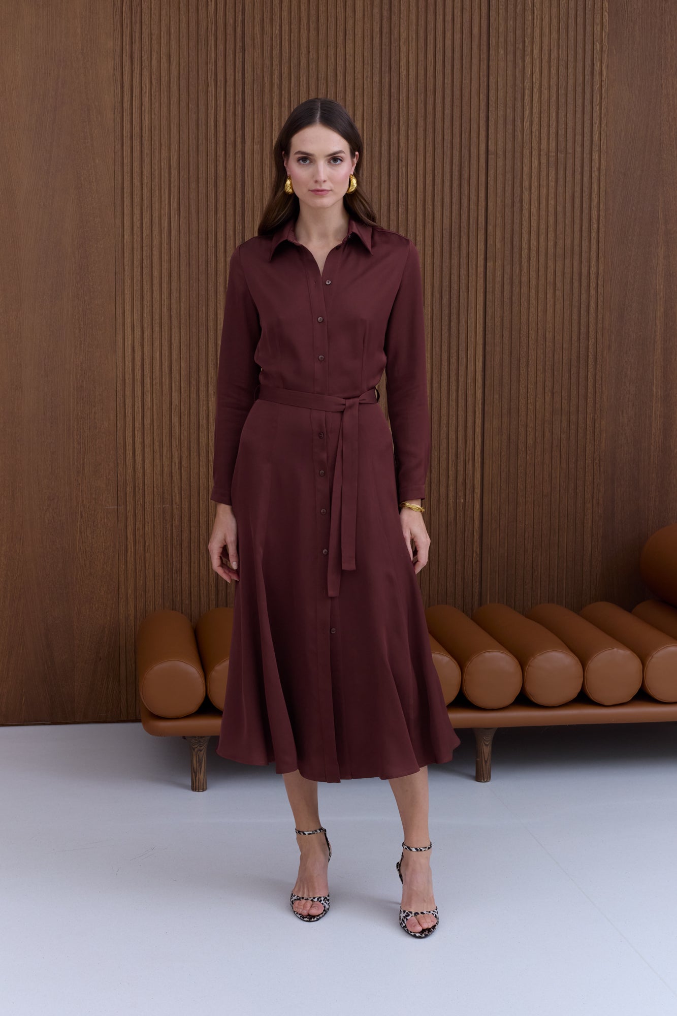 ANOUK Burgundy Shirt Dress
