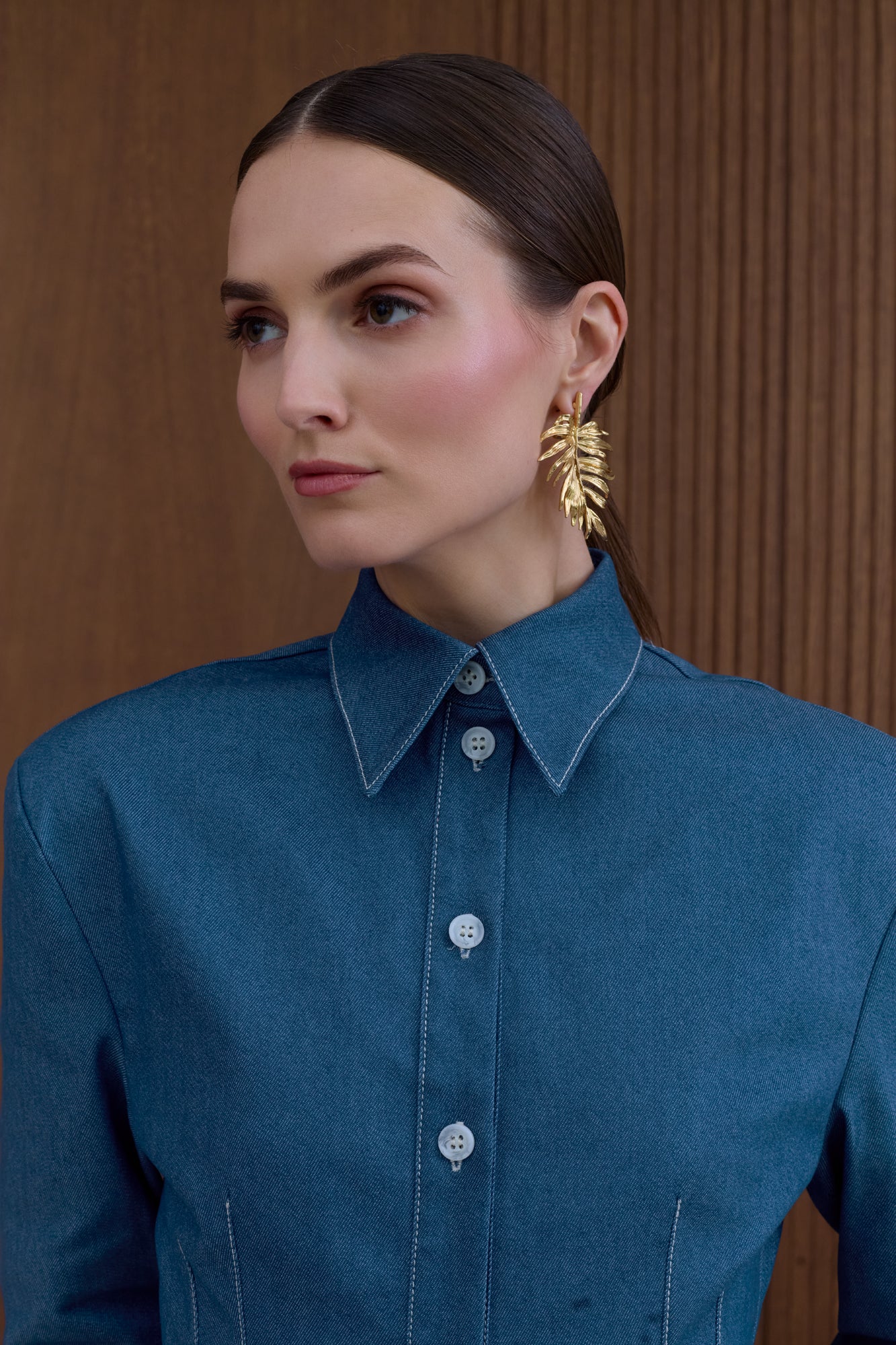 EDITH Blue Denim Midi Dress