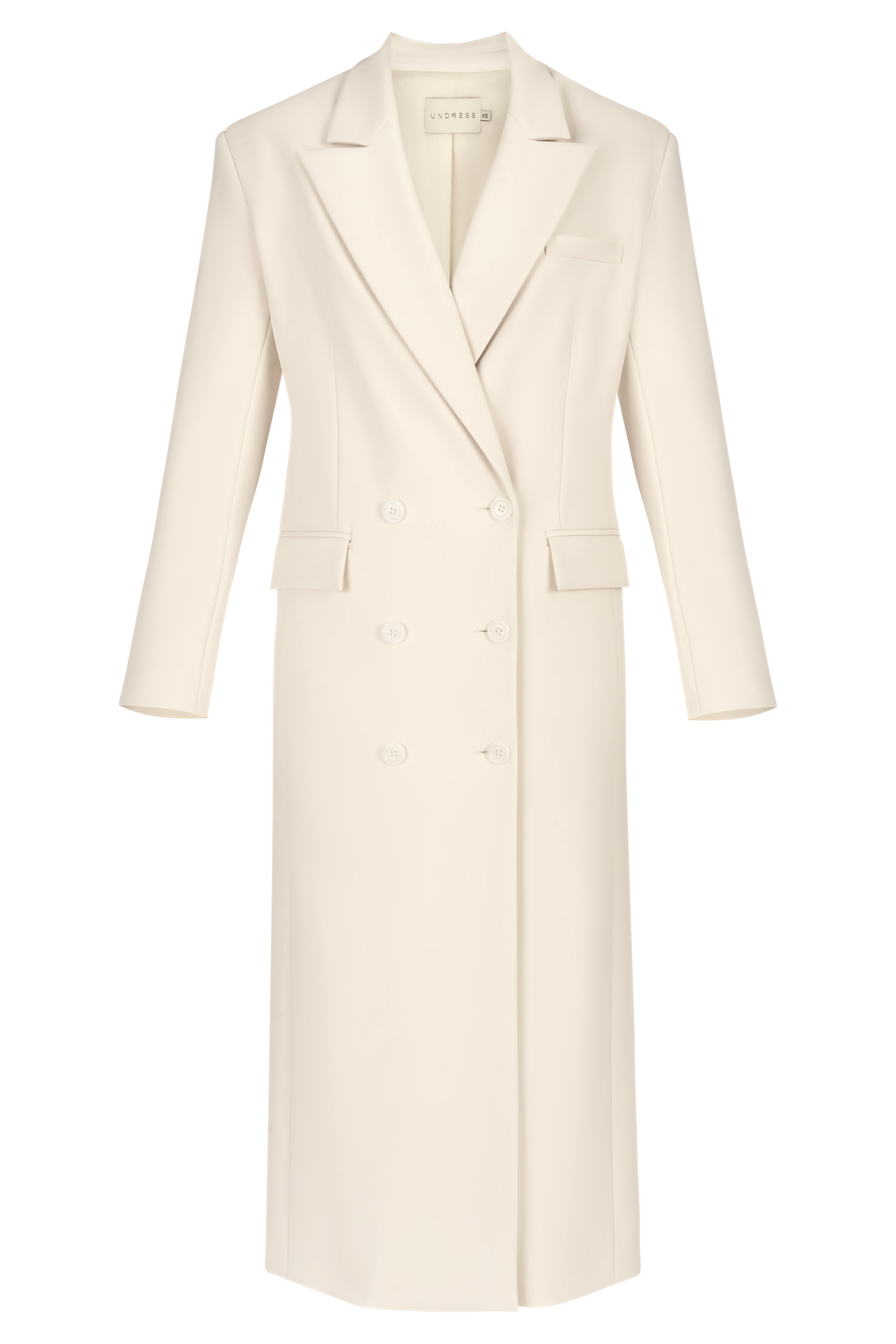 HOUDA Oversized Cream Midi Blazer Dress