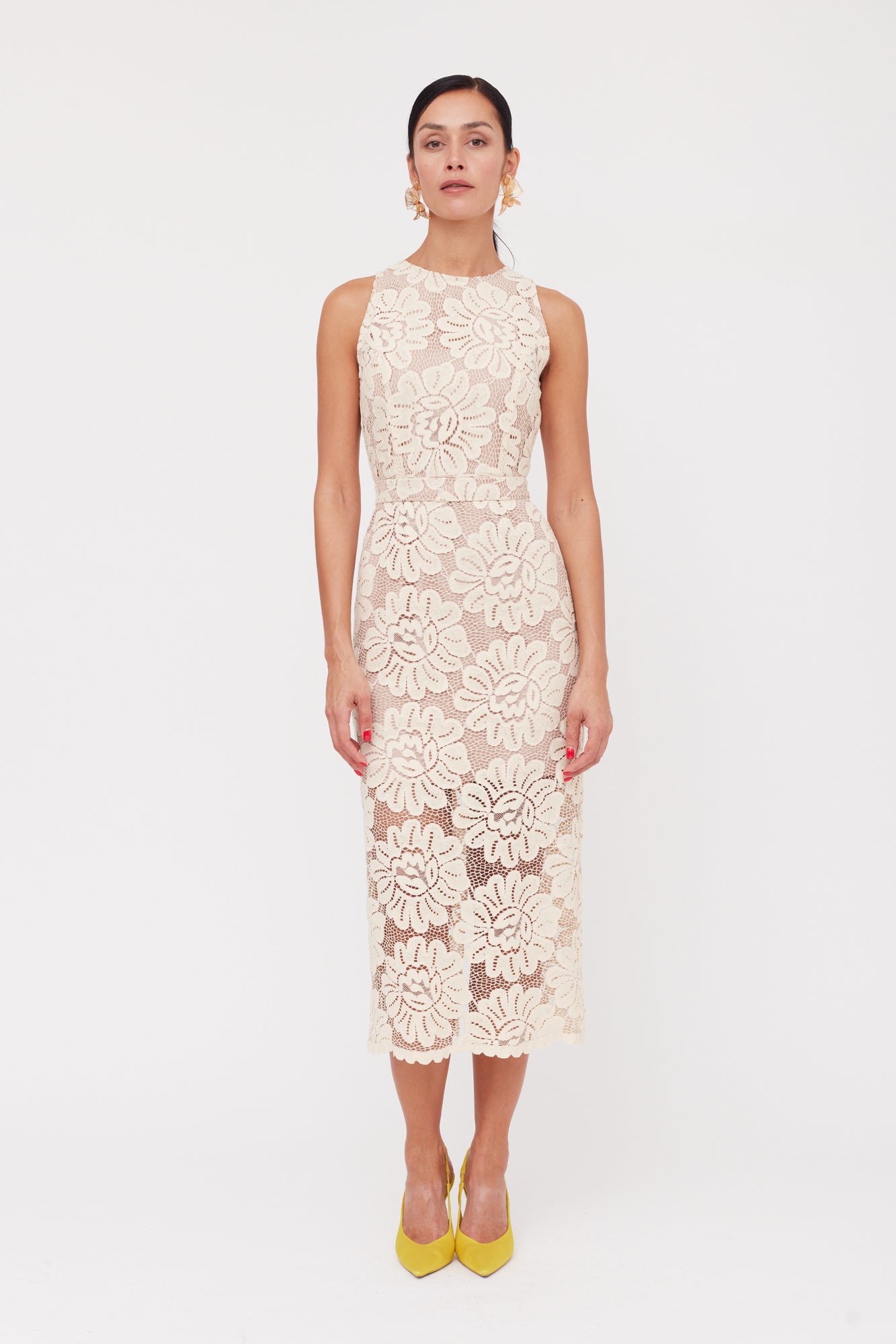 Pastel Lace Midi Dress with Open Back YEMA | UNDRESS Pastel Lace Midi Dress with Open Back YEMA | UNDRESS
