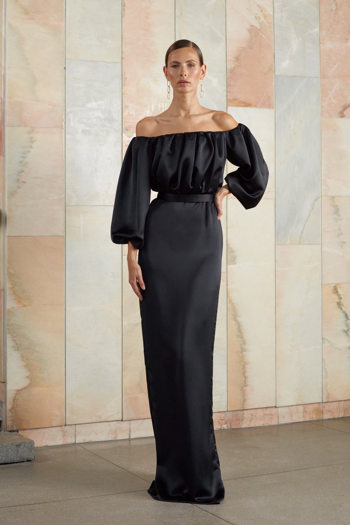 Black Long Off Shoulder Dress ALICE