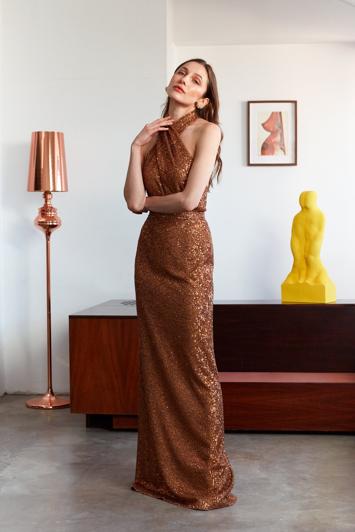 Unforgettable Bronze Sequin Dress for glamorous occasions